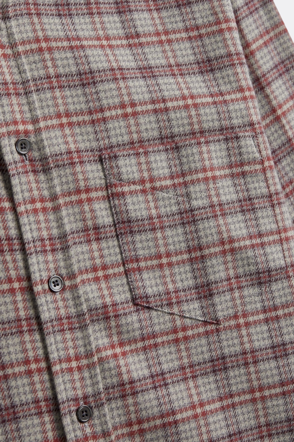 PORTUGUESE FLANNEL Cedar Shirt Grey / Bordeaux | Chemise Tartan | Edgar Bdx