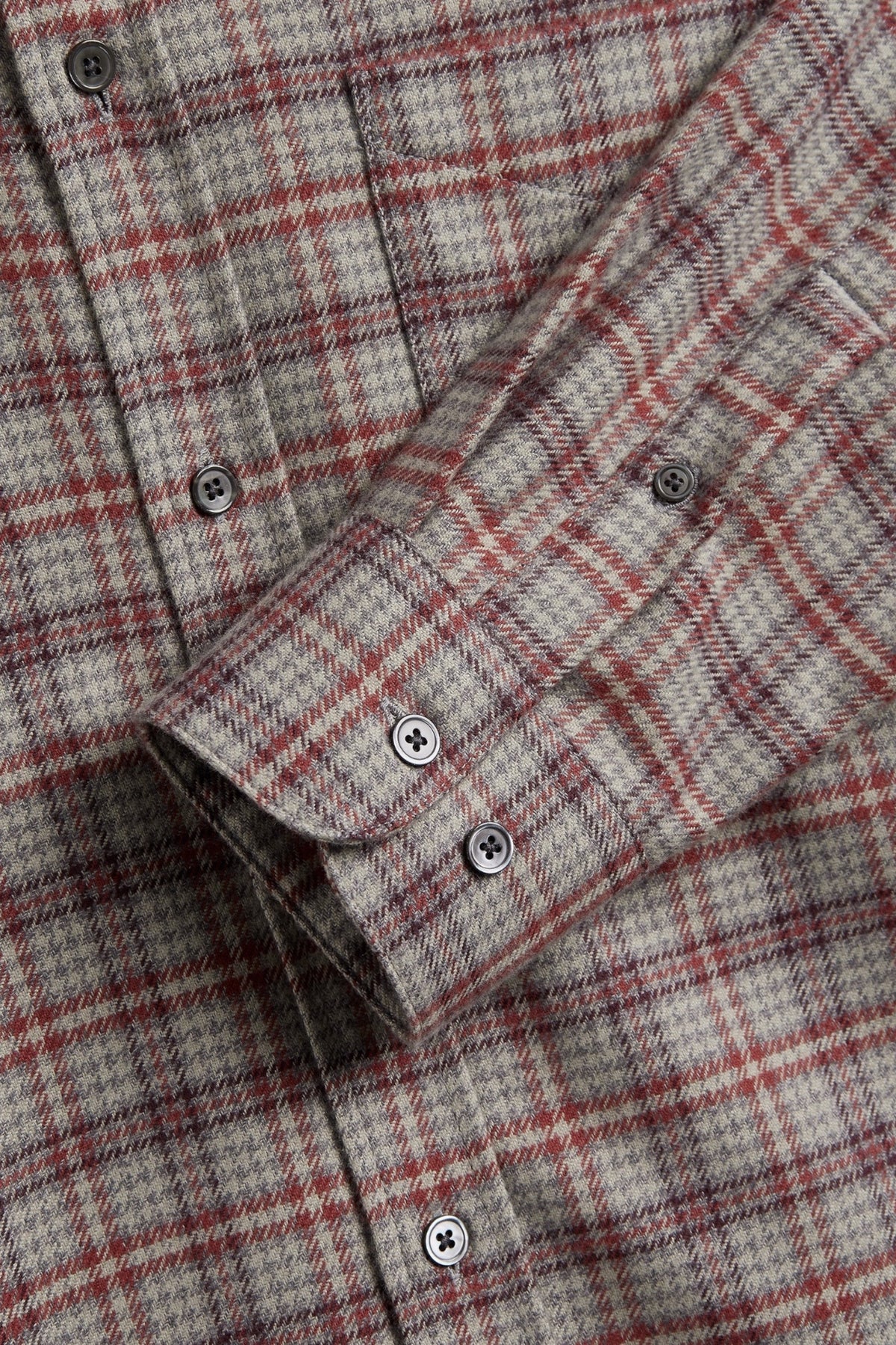PORTUGUESE FLANNEL Cedar Shirt Grey / Bordeaux | Chemise Tartan | Edgar Bdx