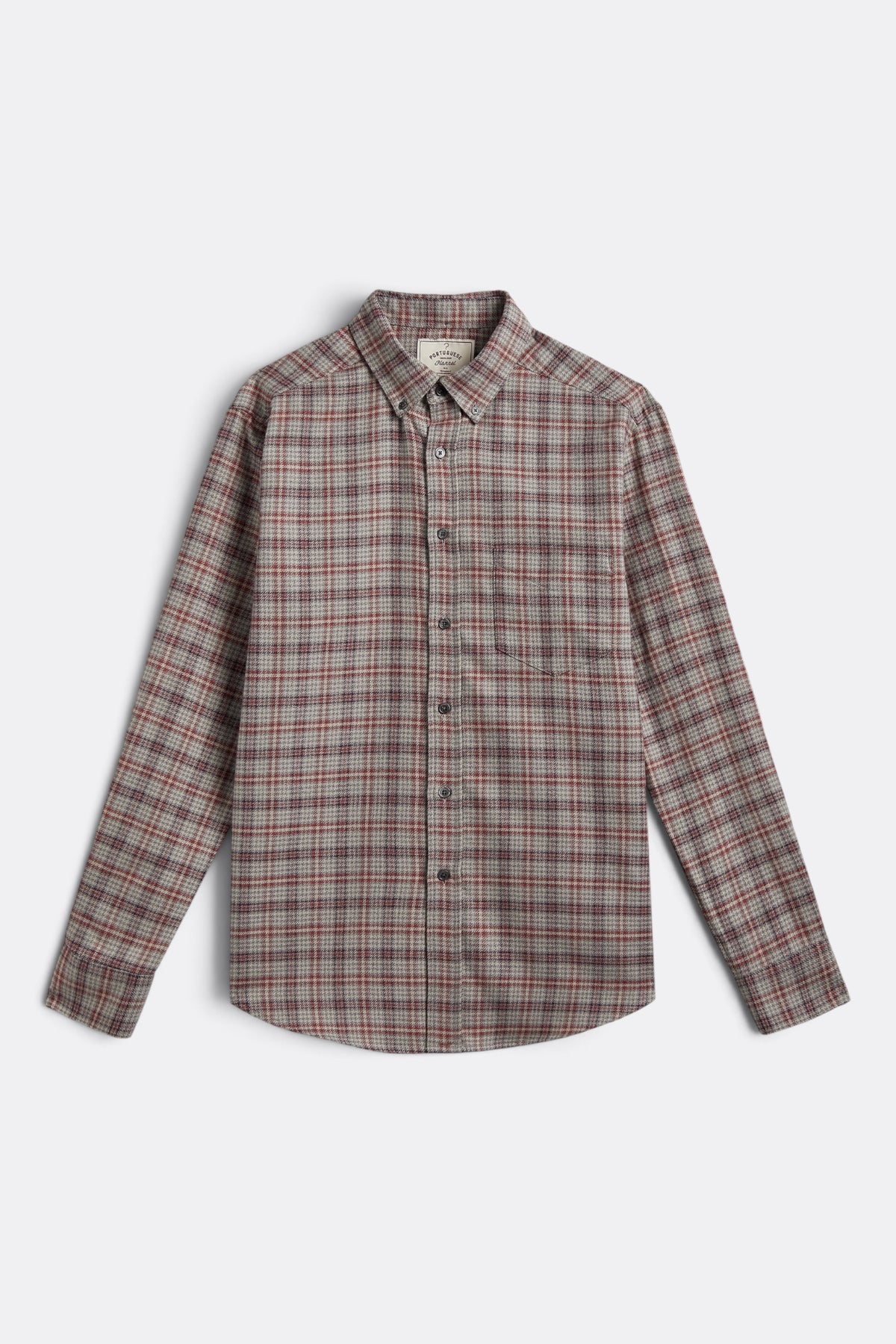 PORTUGUESE FLANNEL Cedar Shirt Grey / Bordeaux | Chemise Tartan | Edgar Bdx