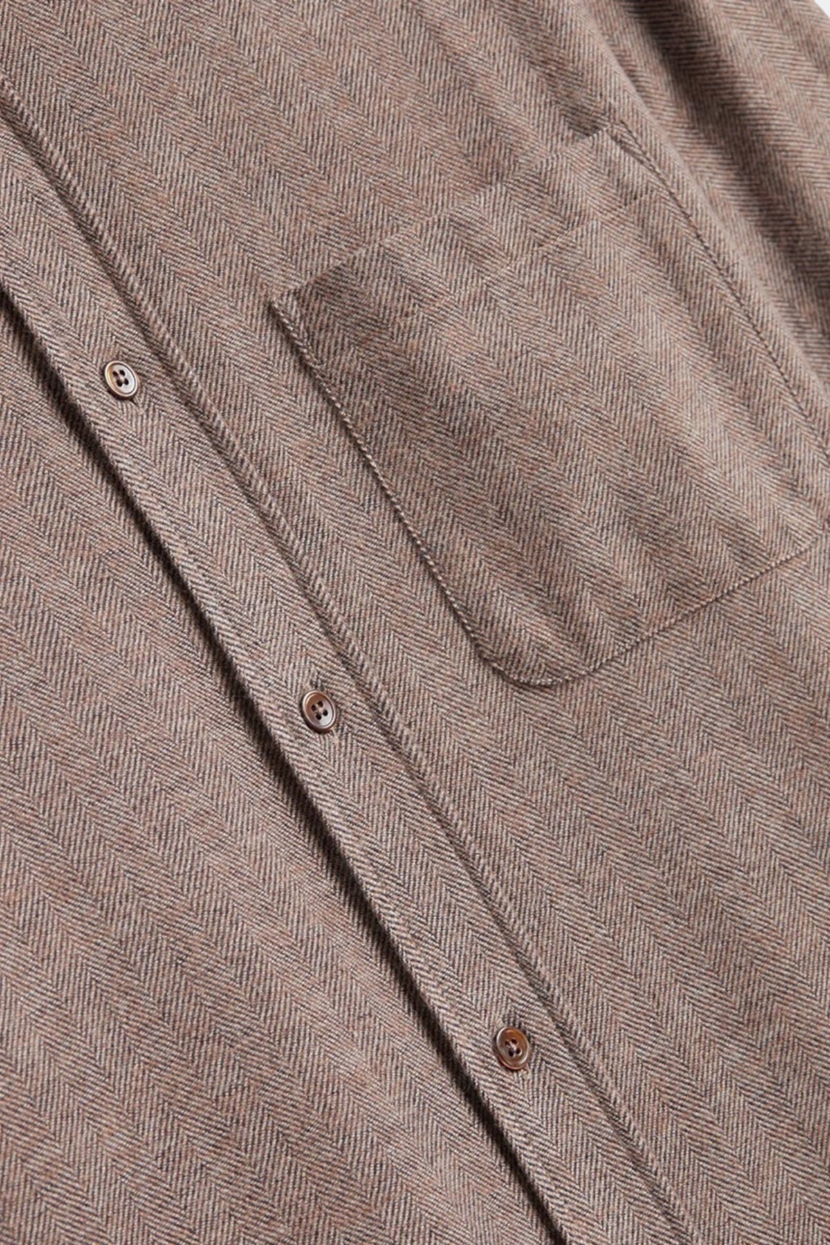 PORTUGUESE FLANNEL Espiga Shirt Brown | Chemise Chevrons | Edgar Bdx