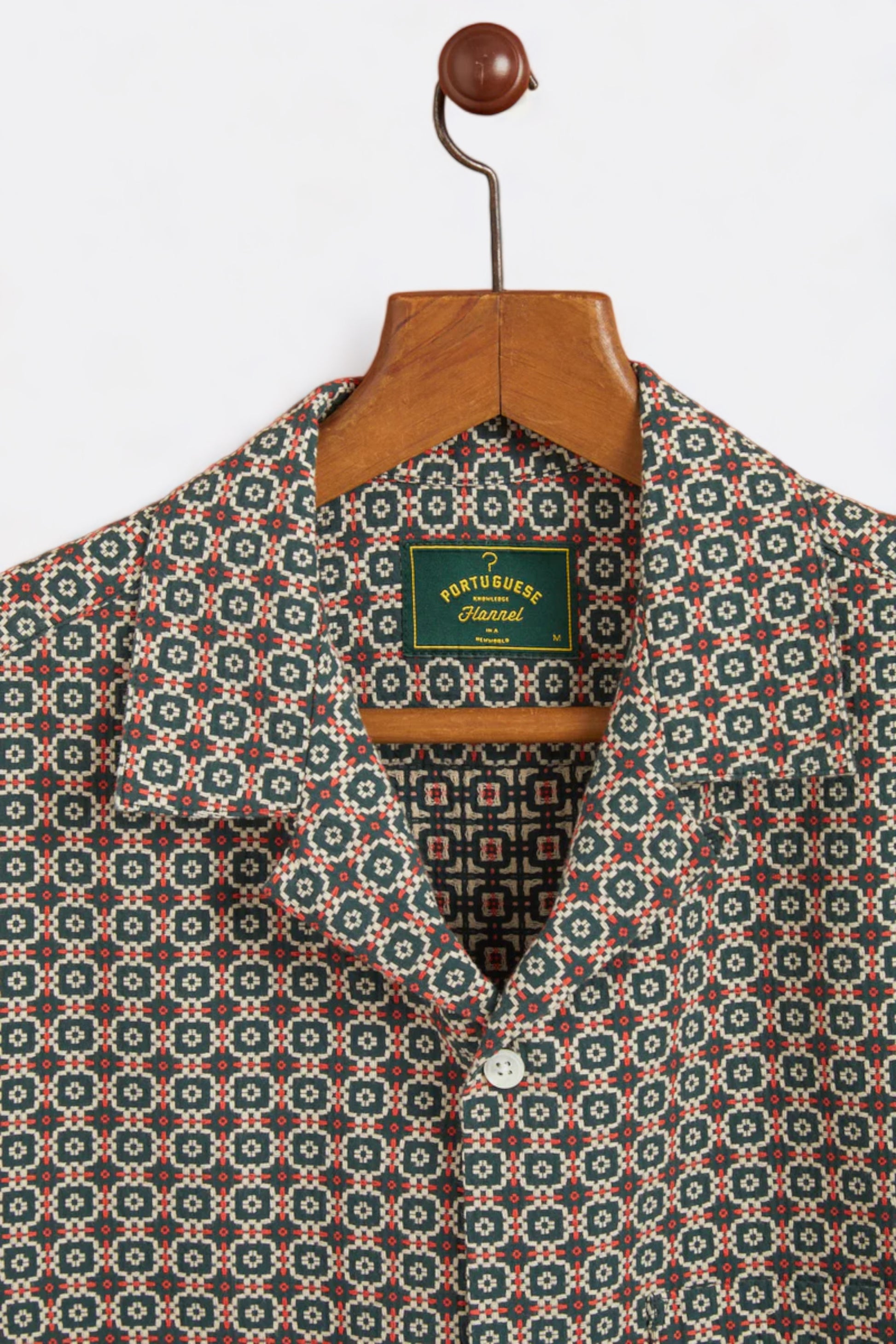 Portuguese Flannel - Portuguese Tile Shirt (Green / Orange)
