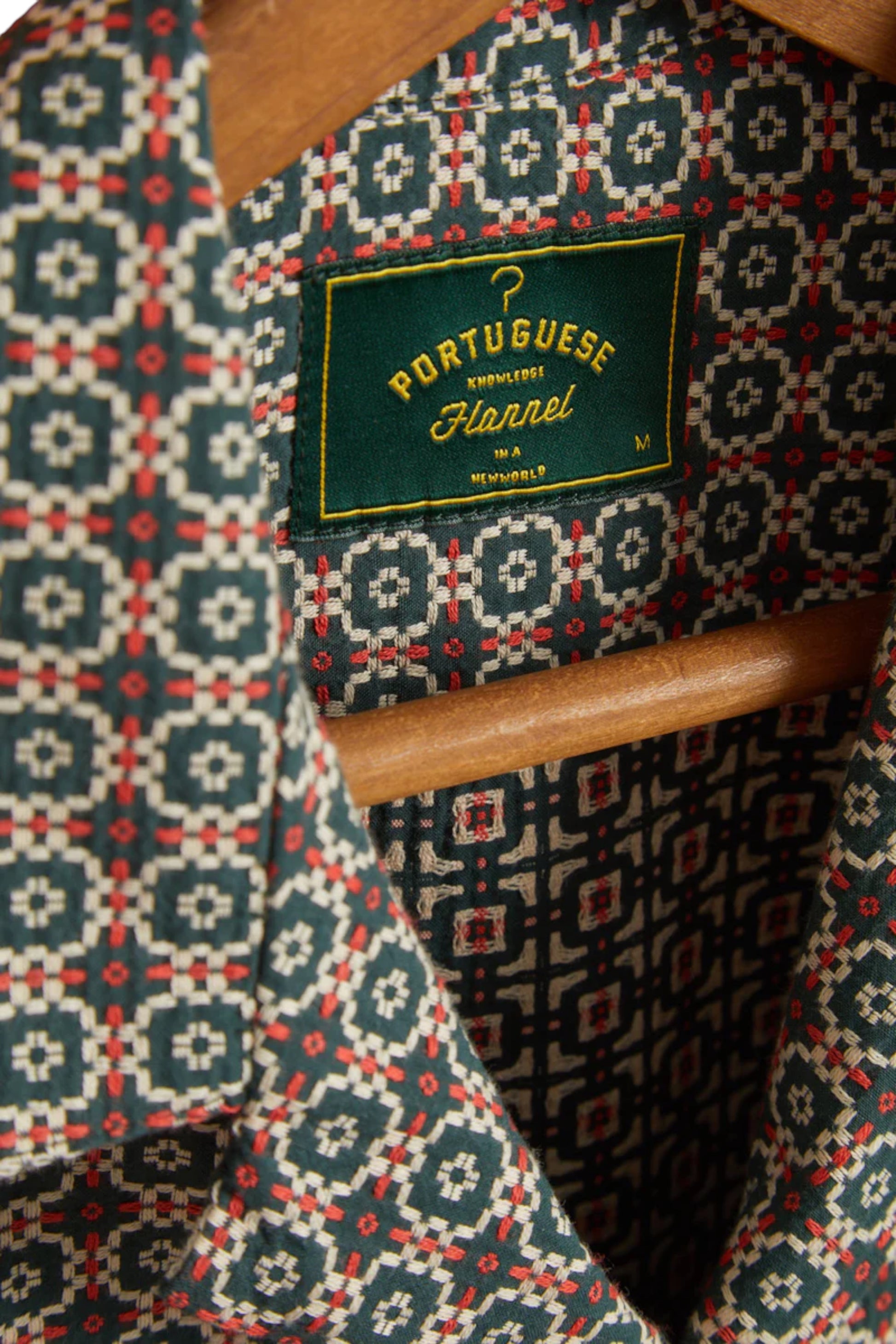 Portuguese Flannel - Portuguese Tile Shirt (Green / Orange)
