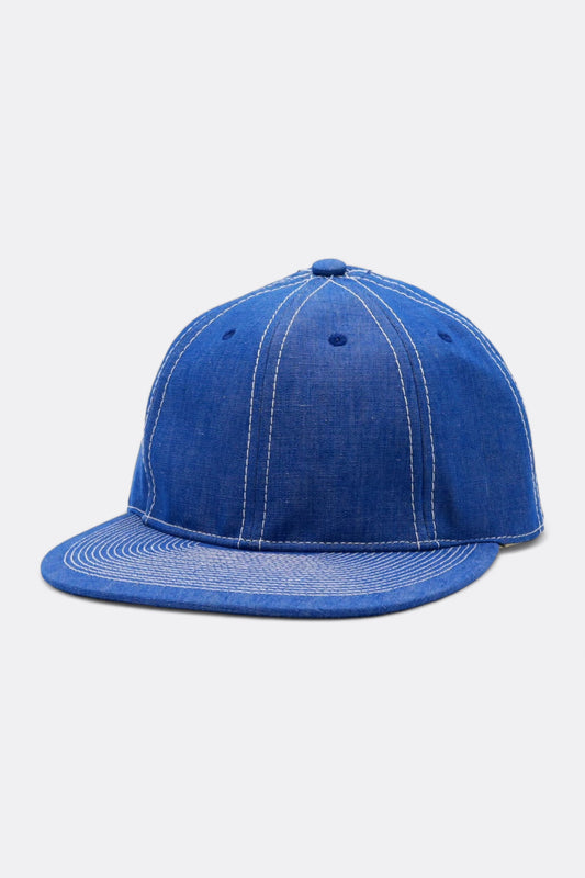 Poten - Cotton Linen Chambrey Cap (Blue)