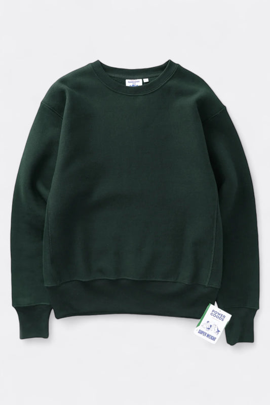 POWER GOODS Super Weight Crewneck Forest Green | Edgar Bdx