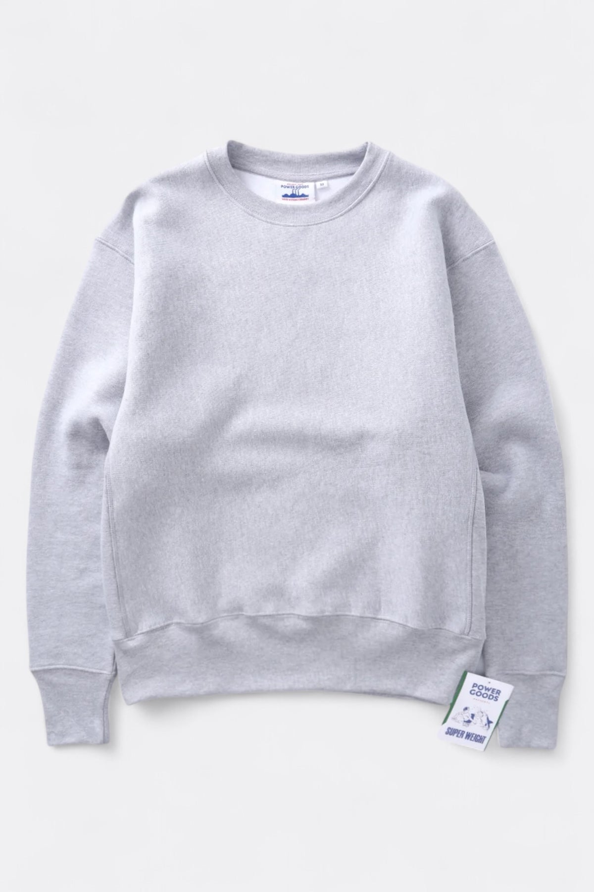 POWER GOODS Super Weight Crewneck Heather Grey | Edgar Bdx