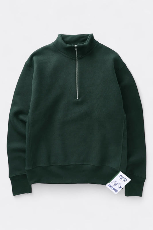 POWER GOODS Super Weight Quarter Zip Forest Green | Edgar Bdx