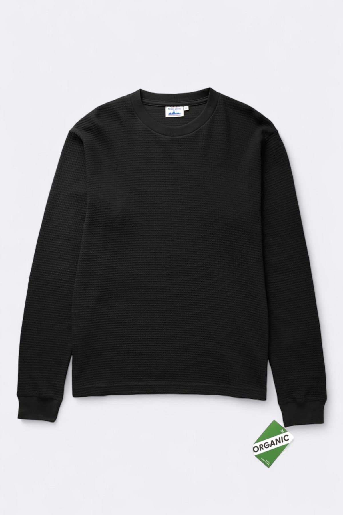 POWER GOODS Thermal Waffle Long Sleeve Tee Black | Edgar Bdx