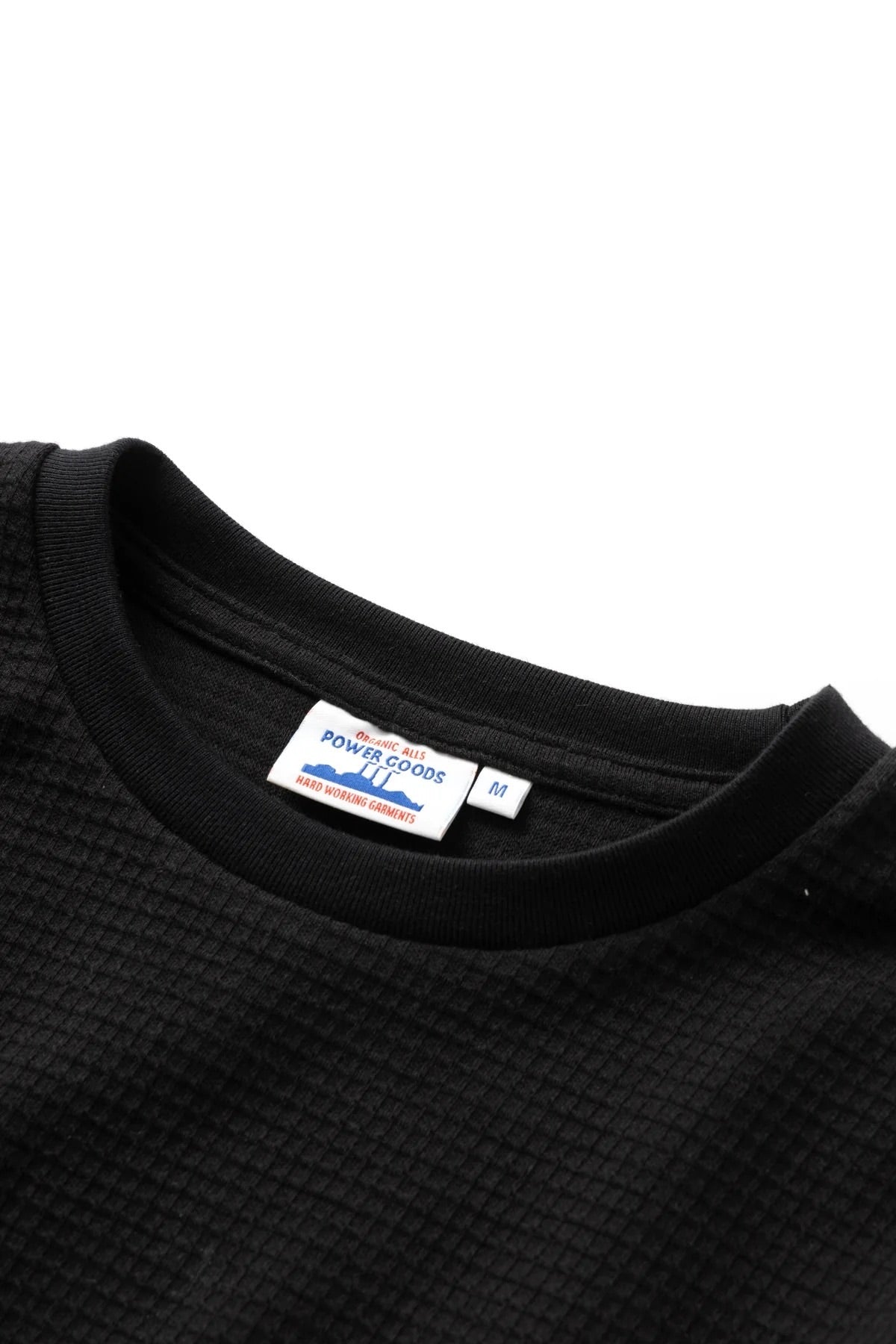 POWER GOODS Thermal Waffle Long Sleeve Tee Black | Edgar Bdx