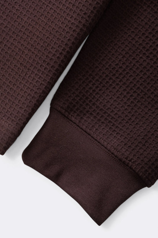 POWER GOODS Thermal Waffle Long Sleeve Tee Coffee | Edgar Bdx
