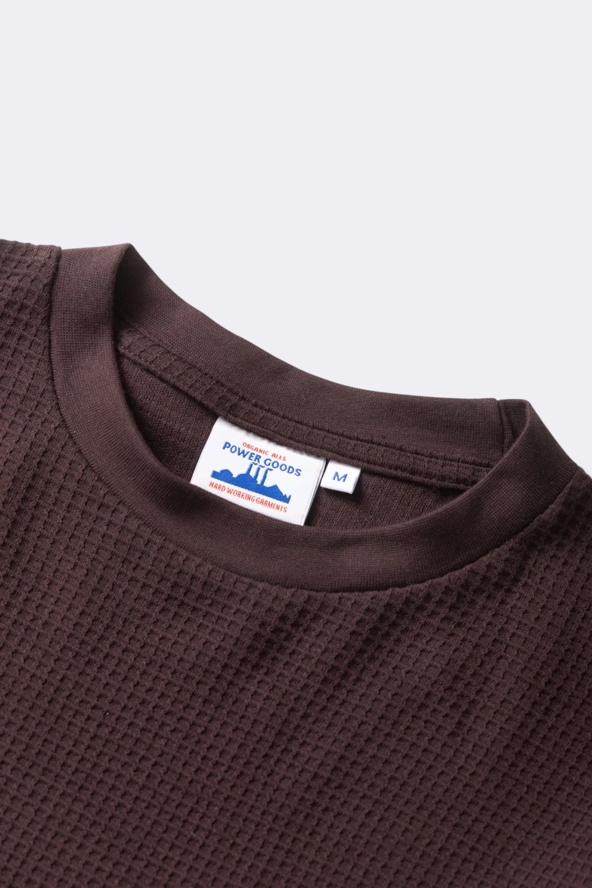 POWER GOODS Thermal Waffle Long Sleeve Tee Coffee | Edgar Bdx