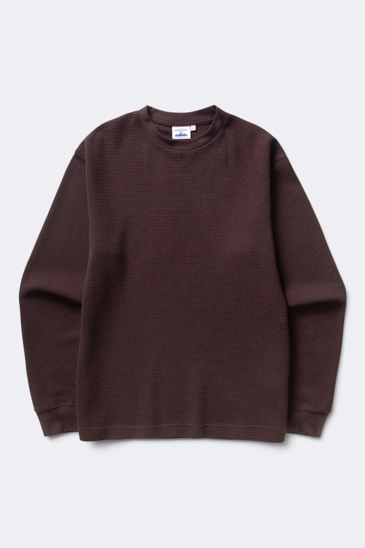 POWER GOODS Thermal Waffle Long Sleeve Tee Coffee | Edgar Bdx