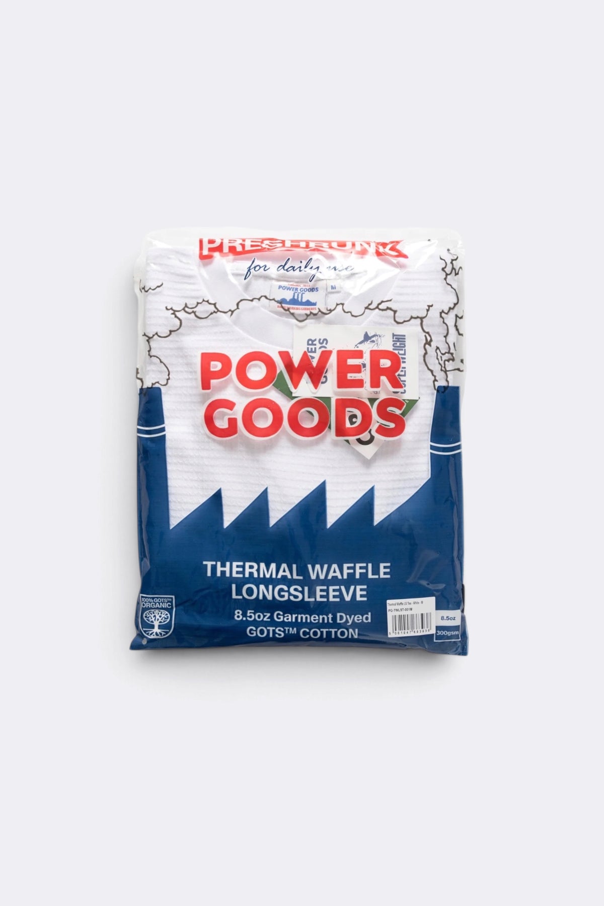POWER GOODS Thermal Waffle Long Sleeve Tee White | Edgar Bdx