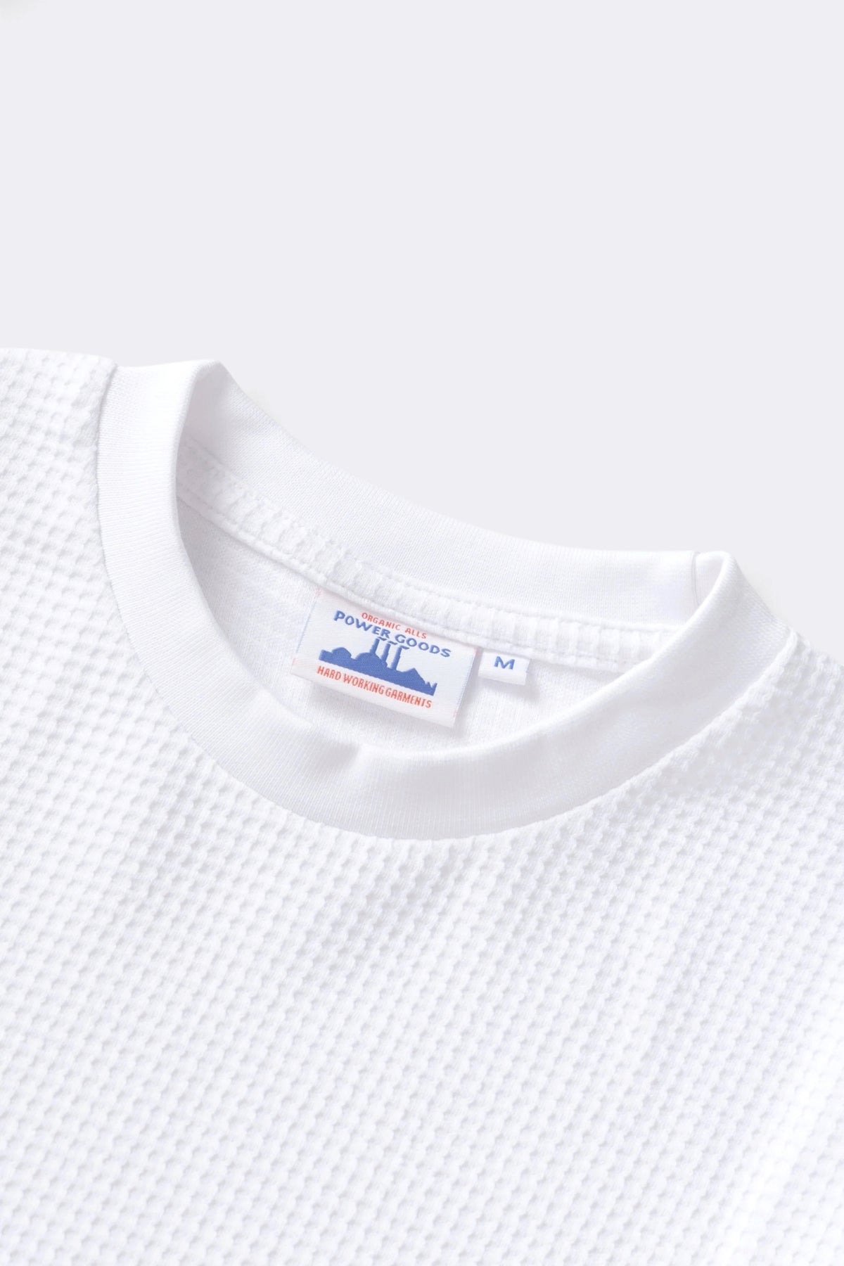 POWER GOODS Thermal Waffle Long Sleeve Tee White | Edgar Bdx