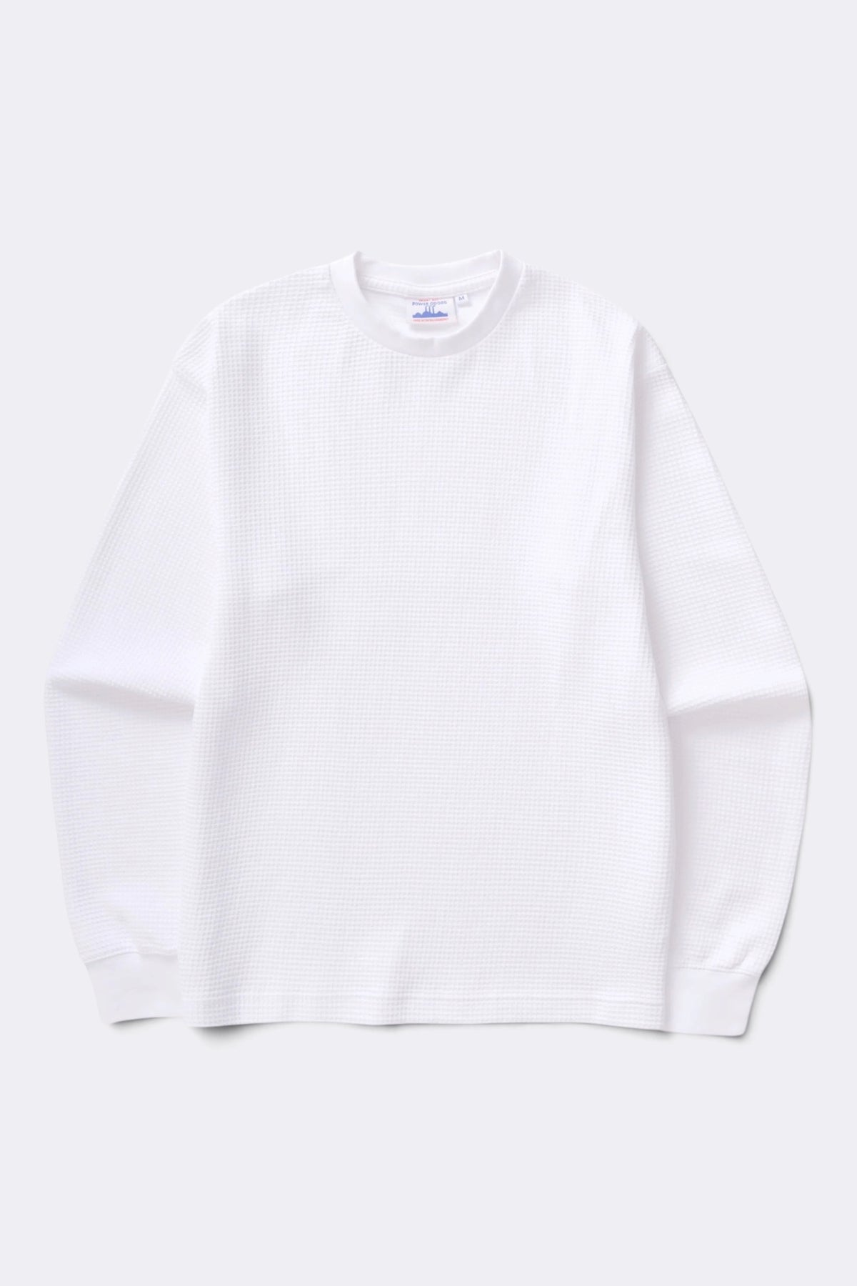 POWER GOODS Thermal Waffle Long Sleeve Tee White | Edgar Bdx
