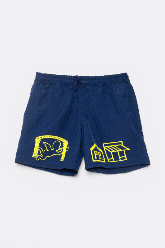 Public Possession Be An Angel Swimshort Navy | Short de Bain Nylon Sérigraphié | Edgar Bdx