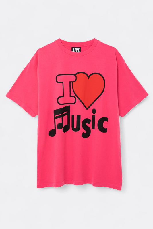Public Possession - I Love Musik T-Shirt (Cherry Pink)