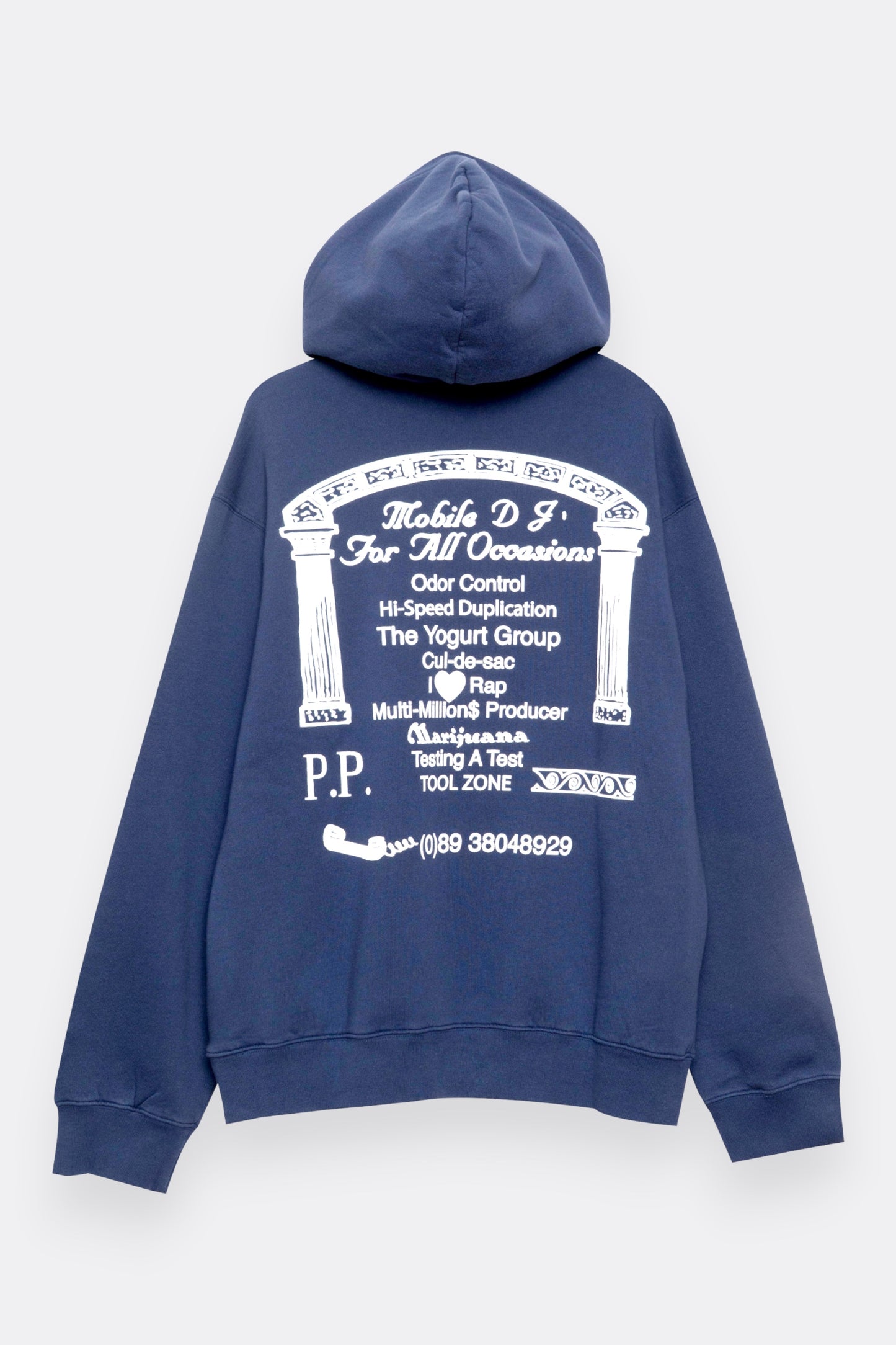 Public Possession Mobile DJ Hoodie Dark Blue | Sweat Capuche Coton Bio | Edgar Bdx