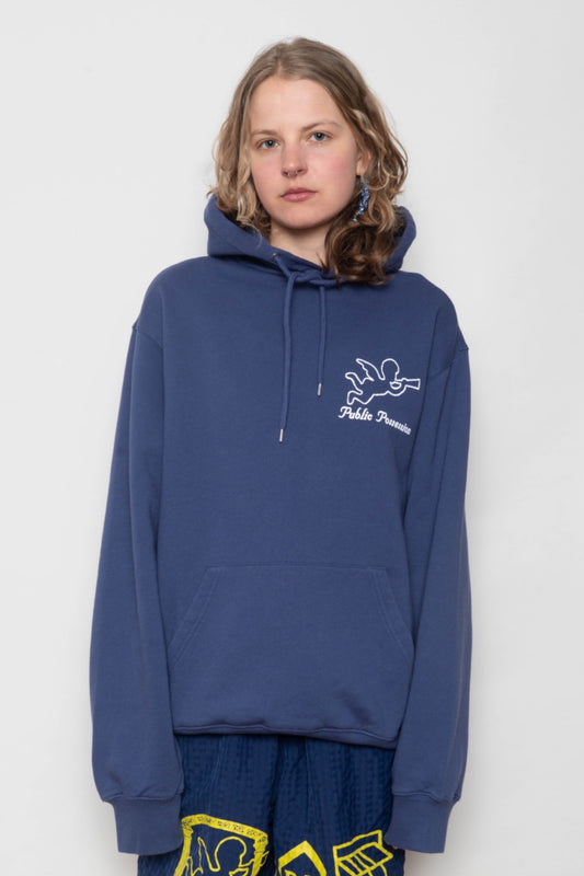 Public Possession Mobile DJ Hoodie Dark Blue | Sweat Capuche Coton Bio | Edgar Bdx