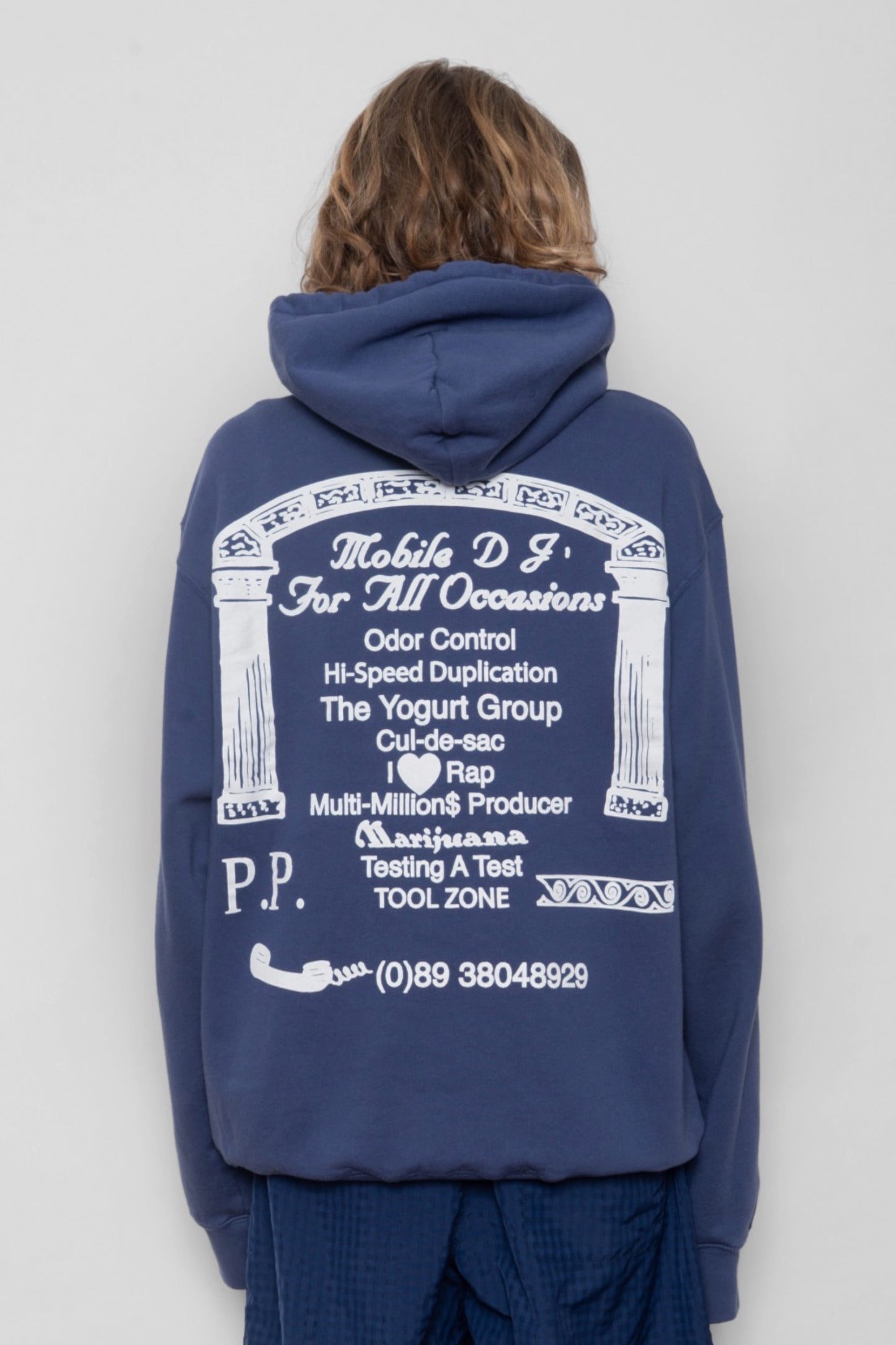 Public Possession Mobile DJ Hoodie Dark Blue | Sweat Capuche Coton Bio | Edgar Bdx