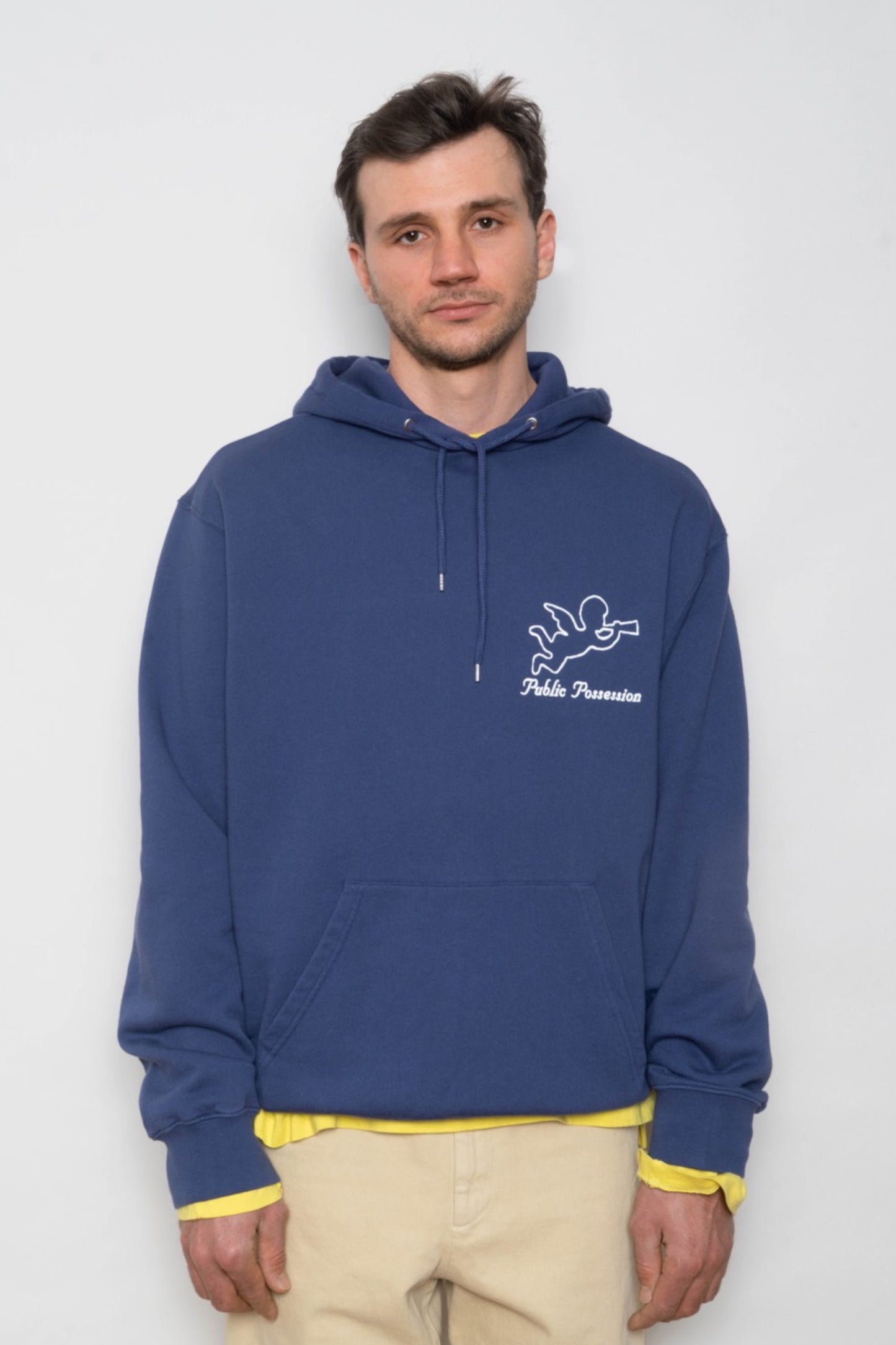 Public Possession Mobile DJ Hoodie Dark Blue | Sweat Capuche Coton Bio | Edgar Bdx