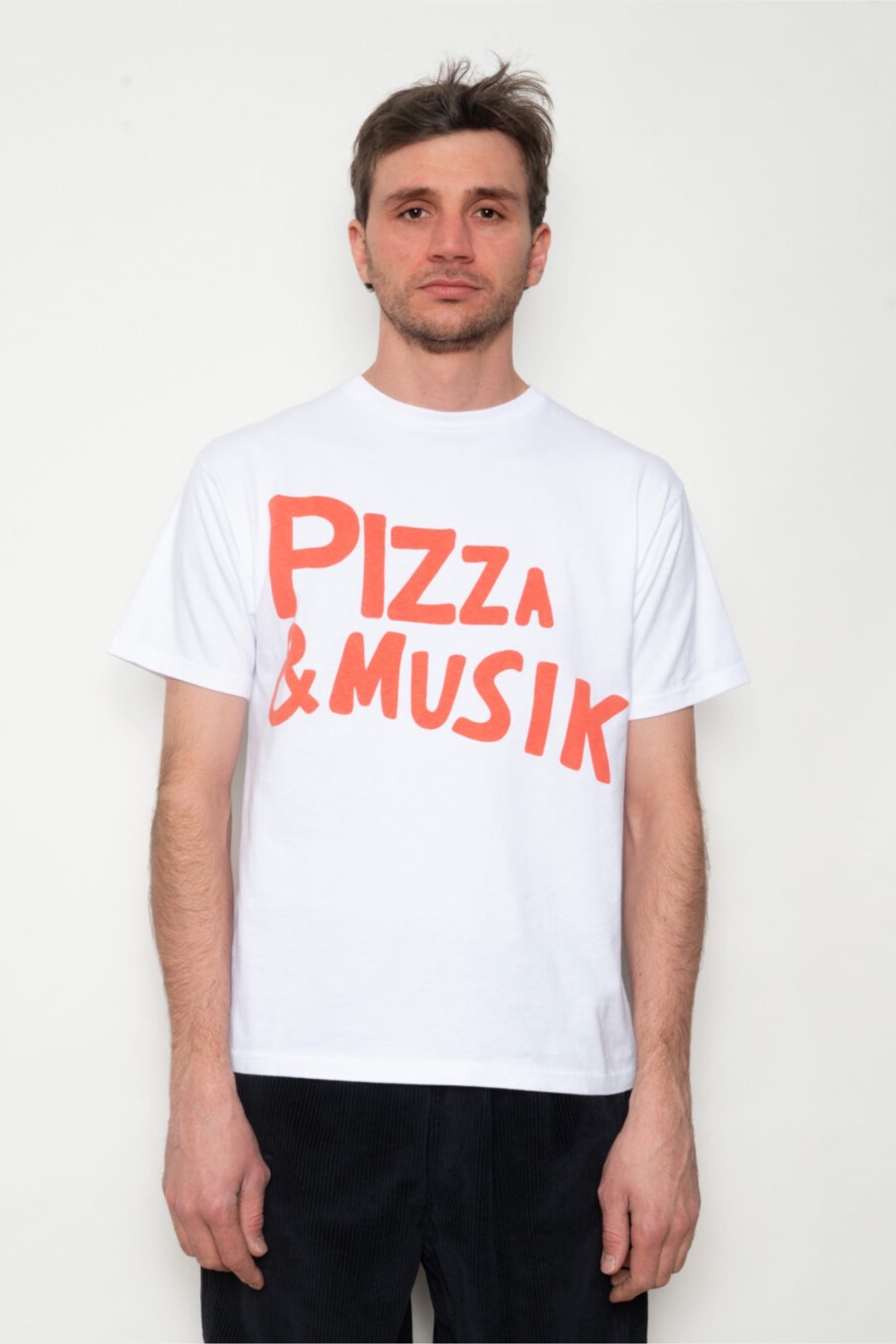 Public Possession Pizza & Music T-Shirt White | Coton Bio Coupe Boxy | Edgar Bdx