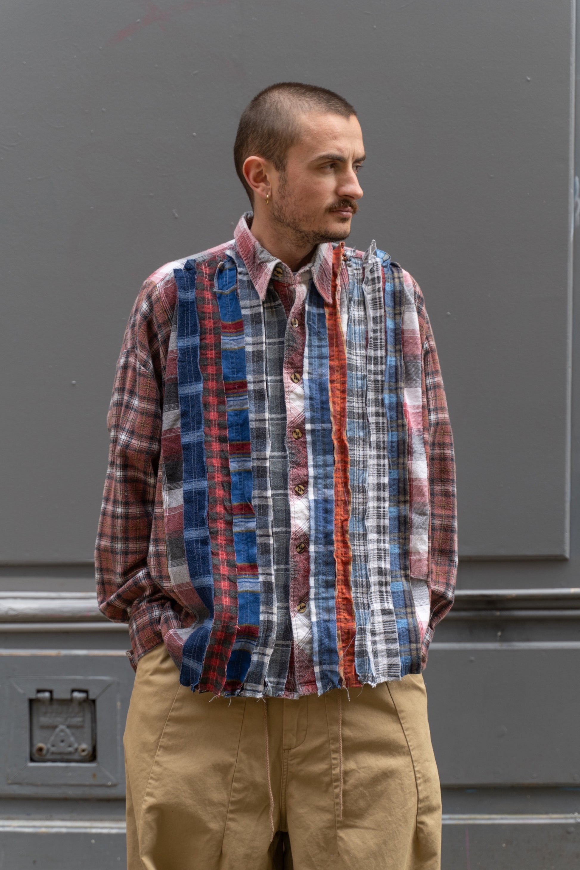 Needles Rebuild Flannel Ribbon Wide Shirt Assorted C | Pièce Unique Vintage | Edgar Bdx