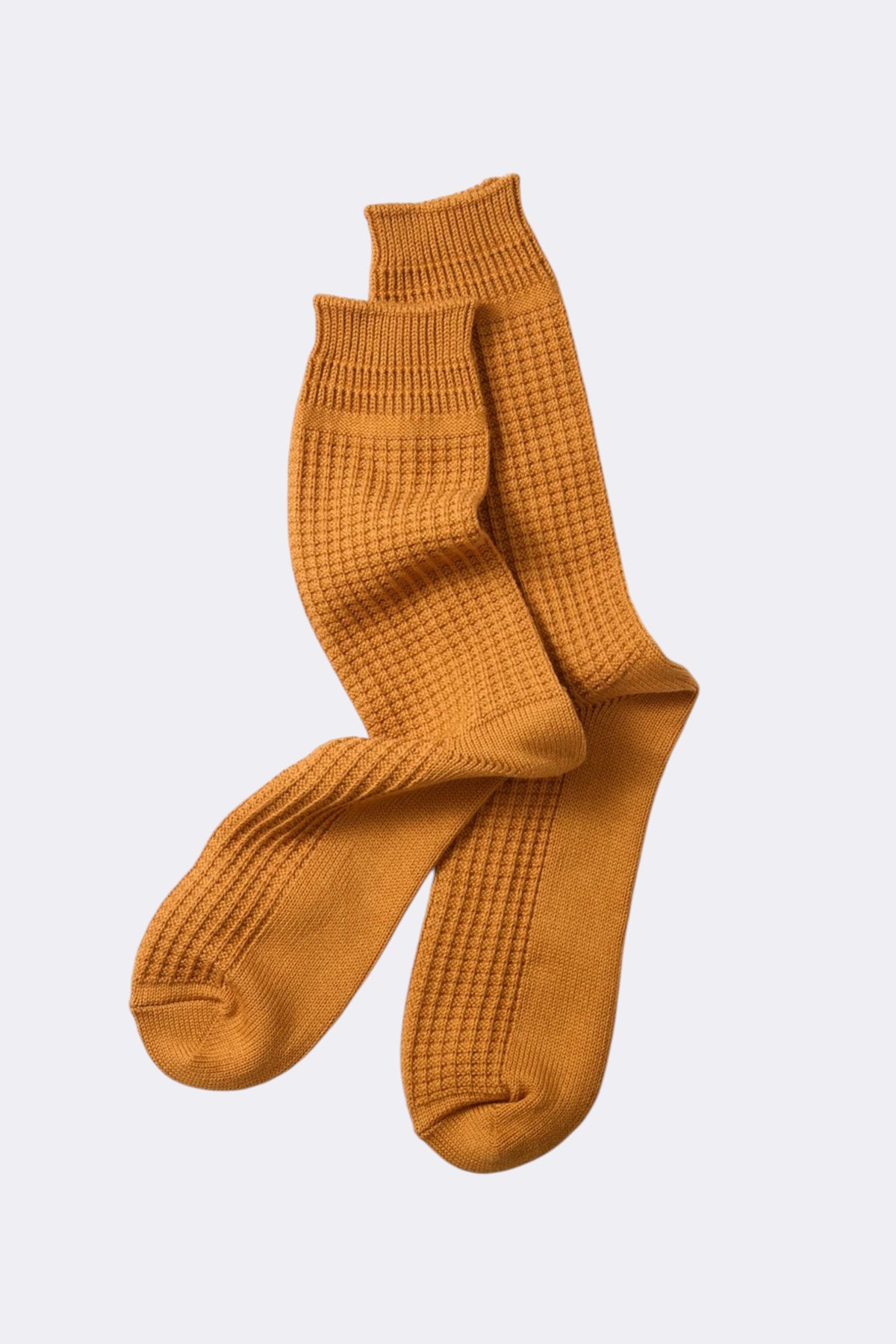 ROTOTO Cotton Waffle Crew Socks D.Yellow | Chaussettes | Edgar Bdx