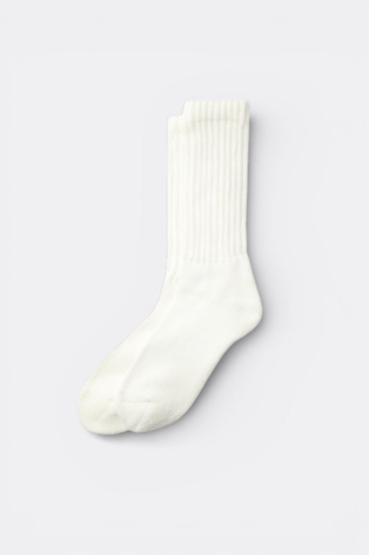 Rototo - Loose Pile Crew Socks (White)