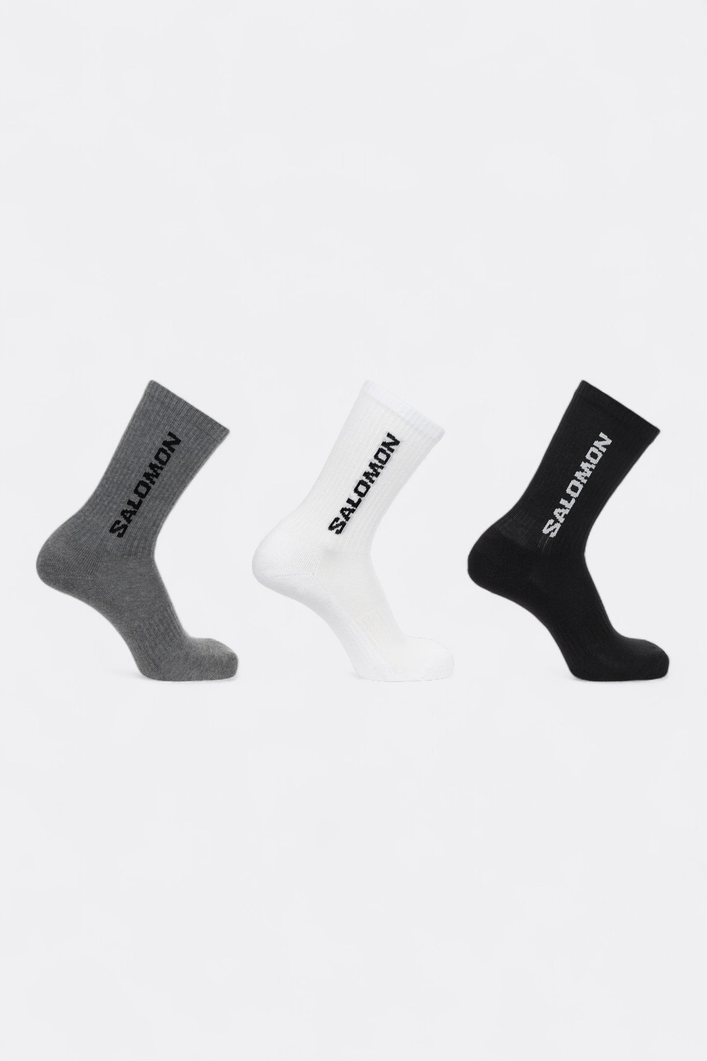 Salomon - Everyday Crew 3-Pack Socks (Black / White / Med Grey Melange)