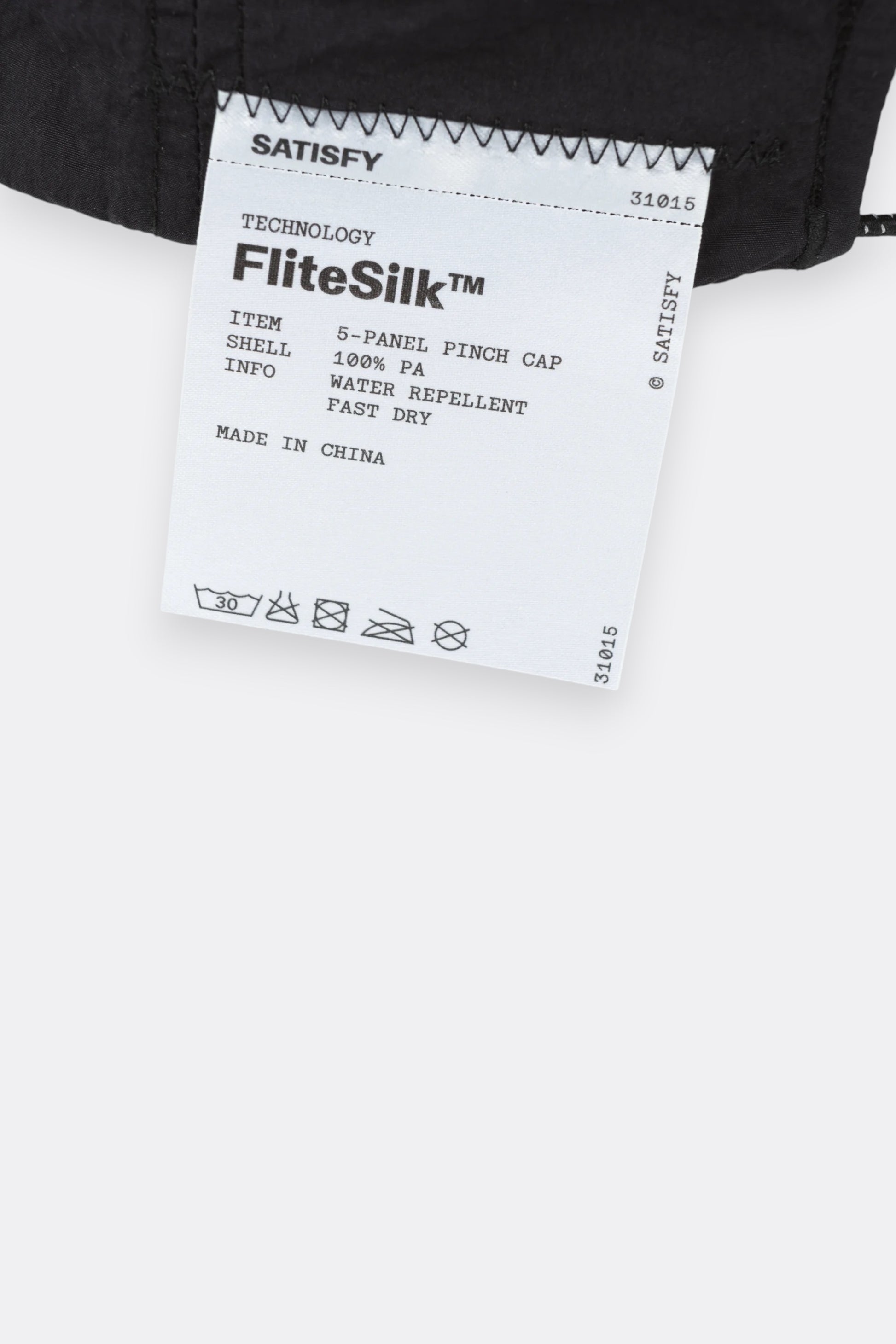 SATISFY FliteSilk™ 5-Panel Pinch Cap Black Eagle | Casquette Running Nylon | Edgar Bdx