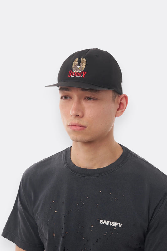 SATISFY FliteSilk™ 5-Panel Pinch Cap Black Eagle | Casquette Running Nylon | Edgar Bdx