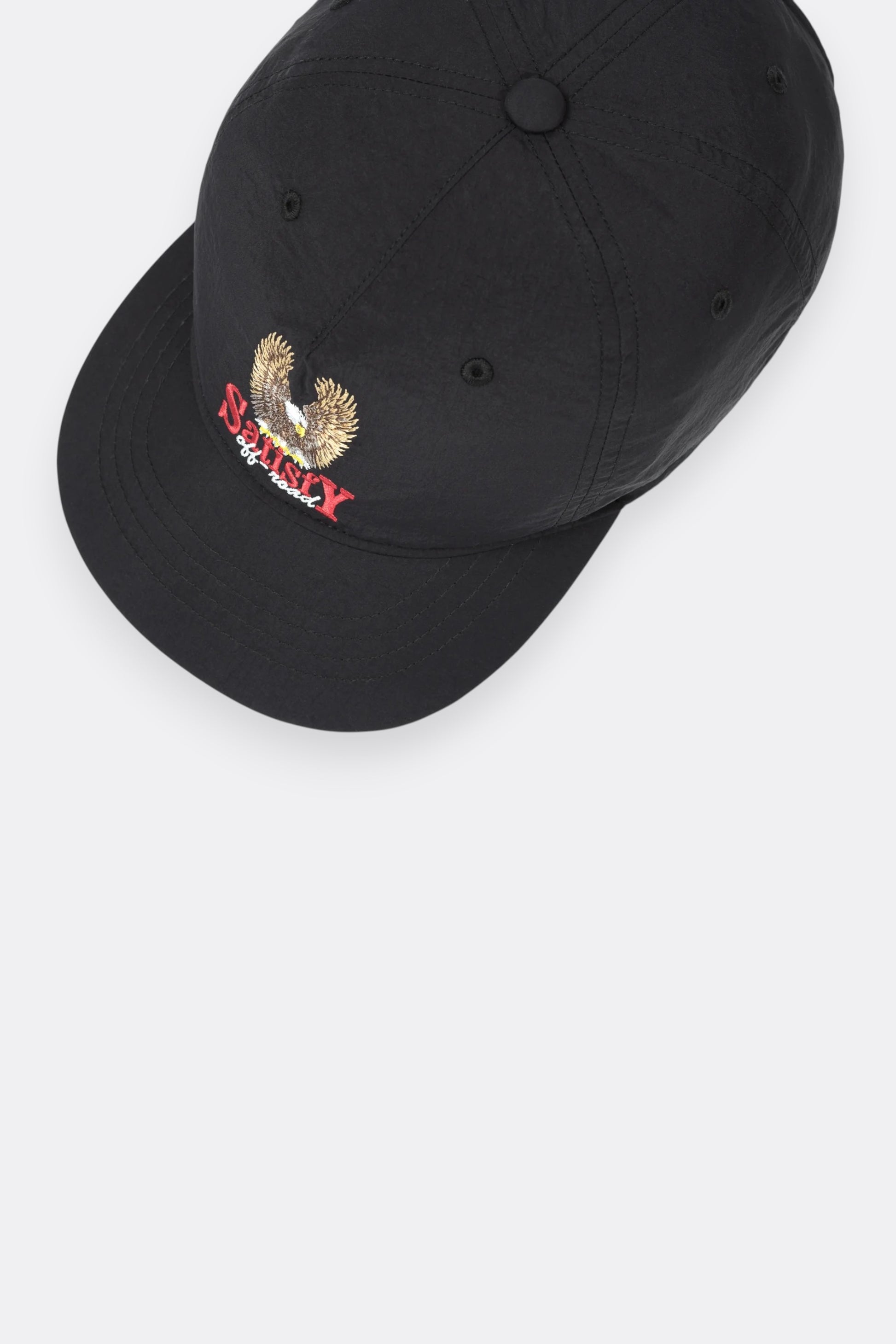 SATISFY FliteSilk™ 5-Panel Pinch Cap Black Eagle | Casquette Running Nylon | Edgar Bdx