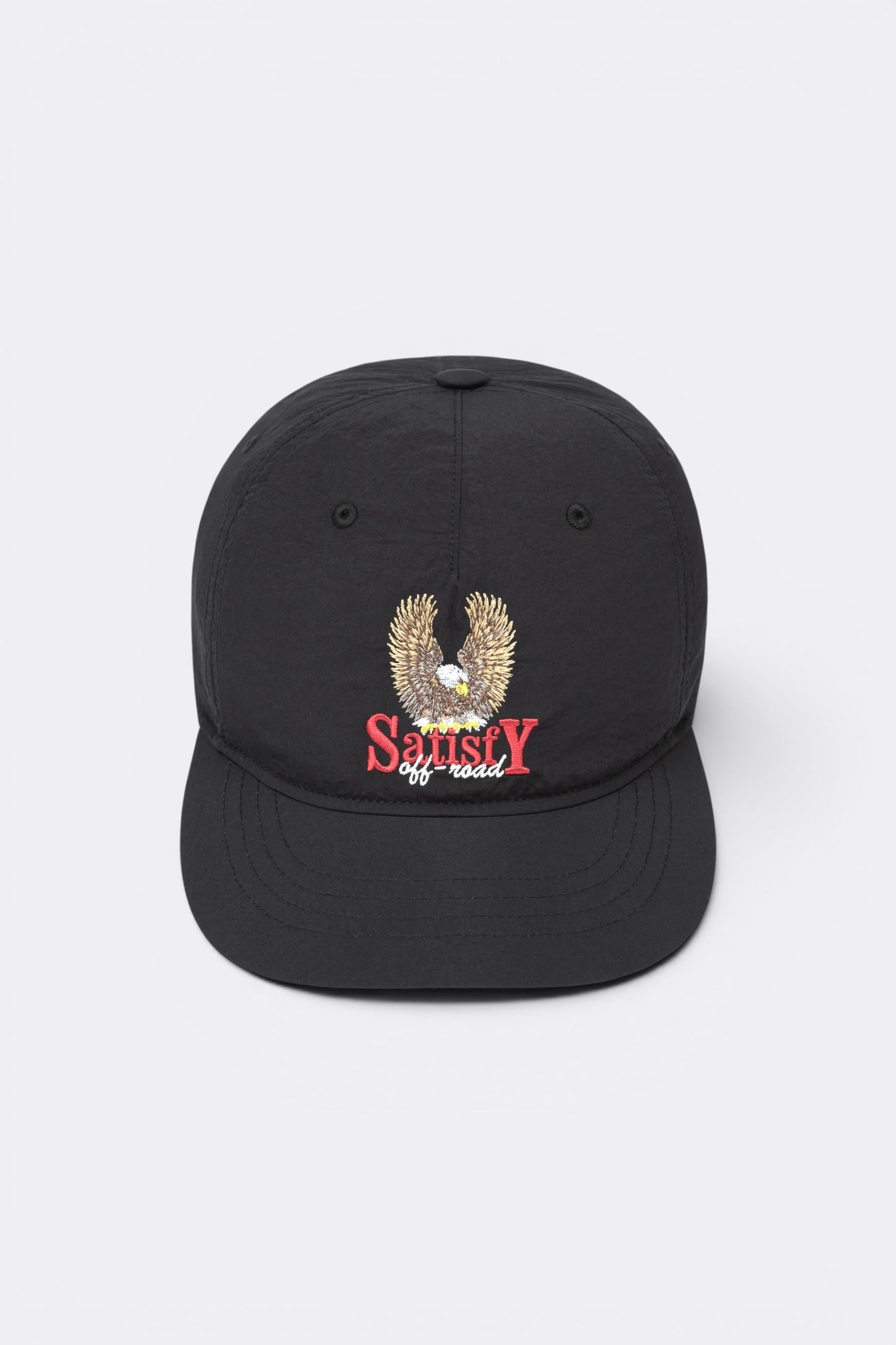 SATISFY FliteSilk™ 5-Panel Pinch Cap Black Eagle | Casquette Running Nylon | Edgar Bdx