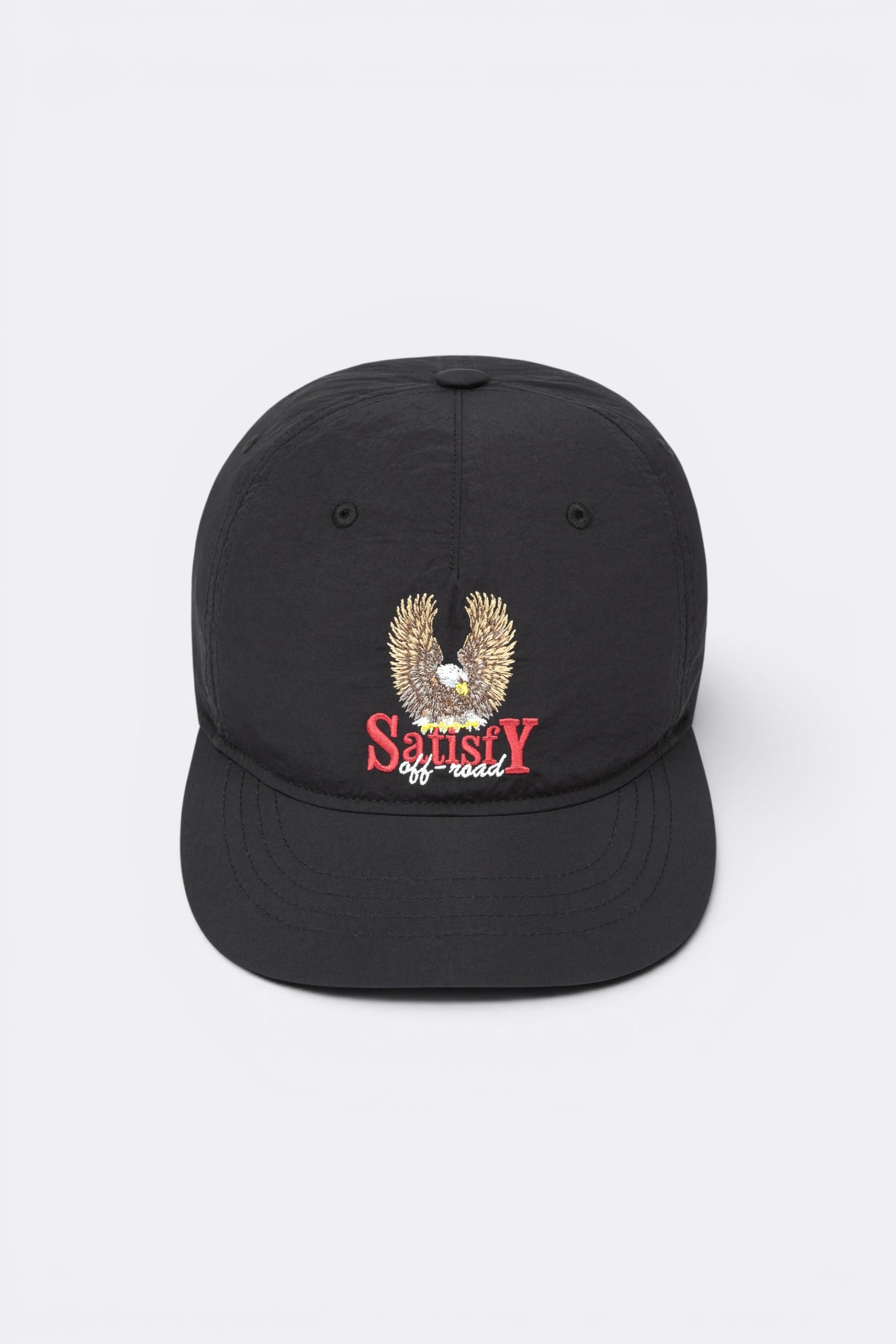 SATISFY FliteSilk™ 5-Panel Pinch Cap Black Eagle | Casquette Running Nylon | Edgar Bdx