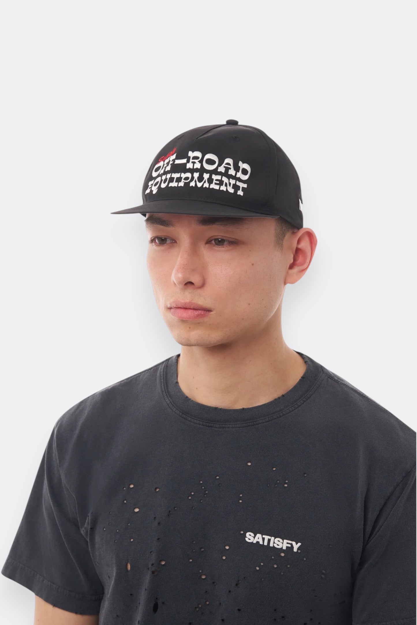 SATISFY FliteSilk™ 5-Panel Pinch Cap Black Off Road | Casquette Running Nylon | Edgar Bdx