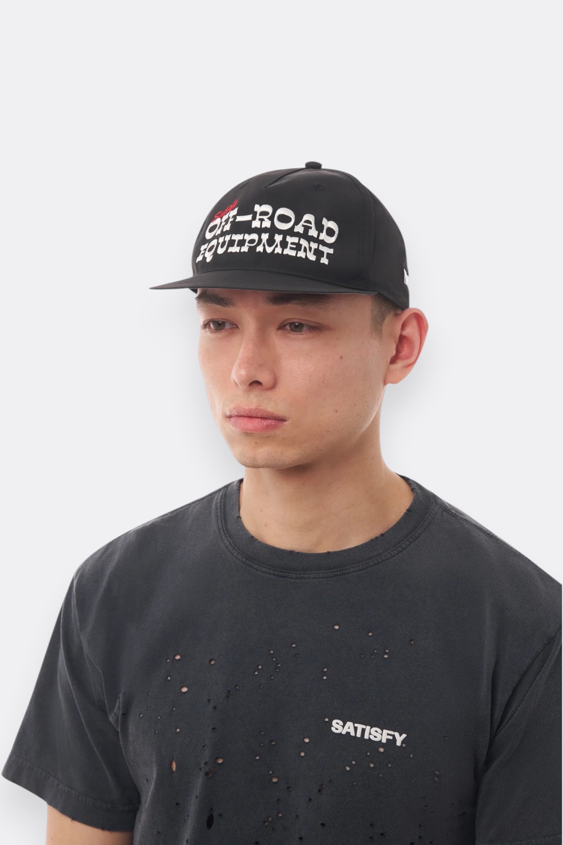 SATISFY FliteSilk™ 5-Panel Pinch Cap Black Off Road | Casquette Running Nylon | Edgar Bdx