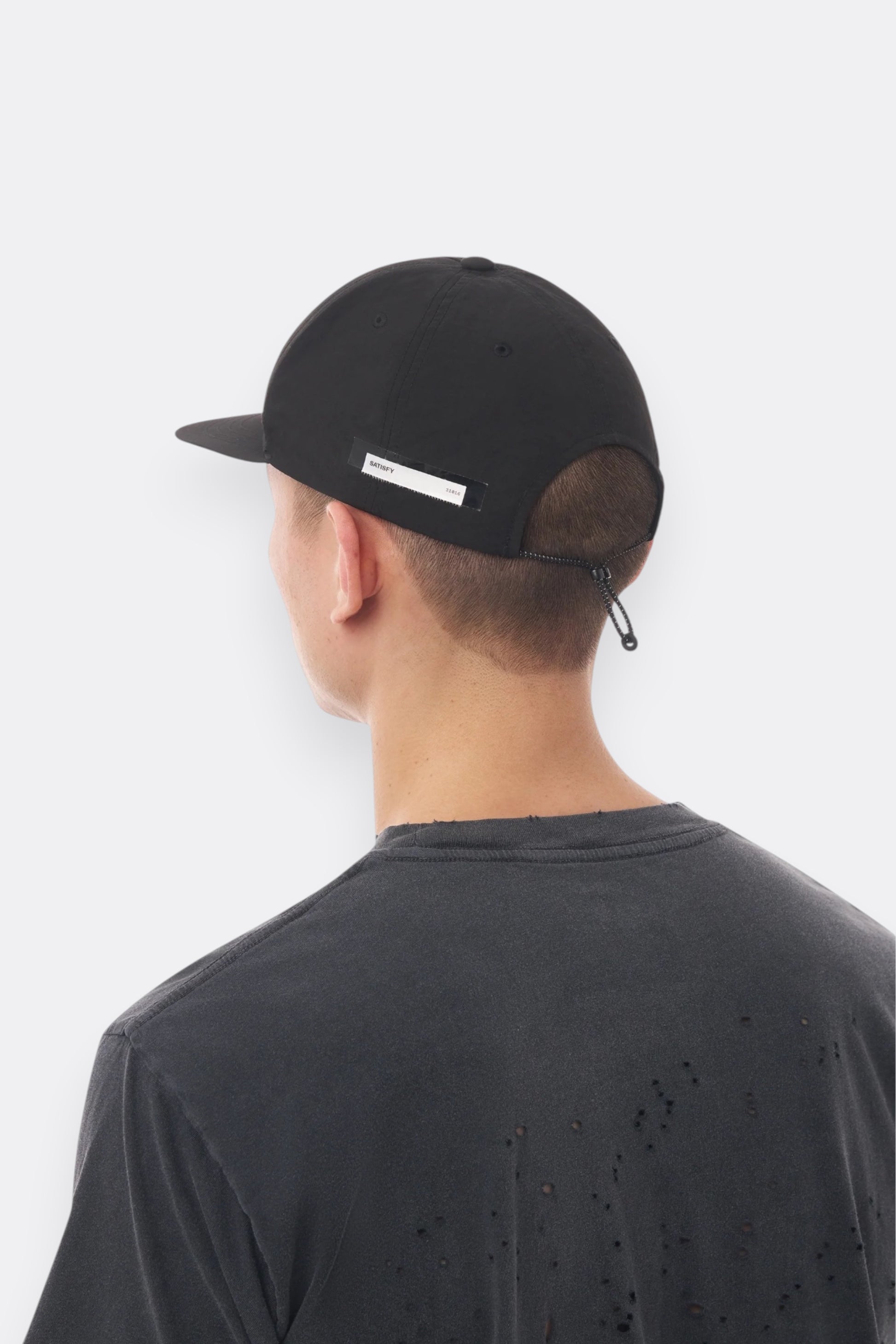 SATISFY FliteSilk™ 5-Panel Pinch Cap Black Off Road | Casquette Running Nylon | Edgar Bdx