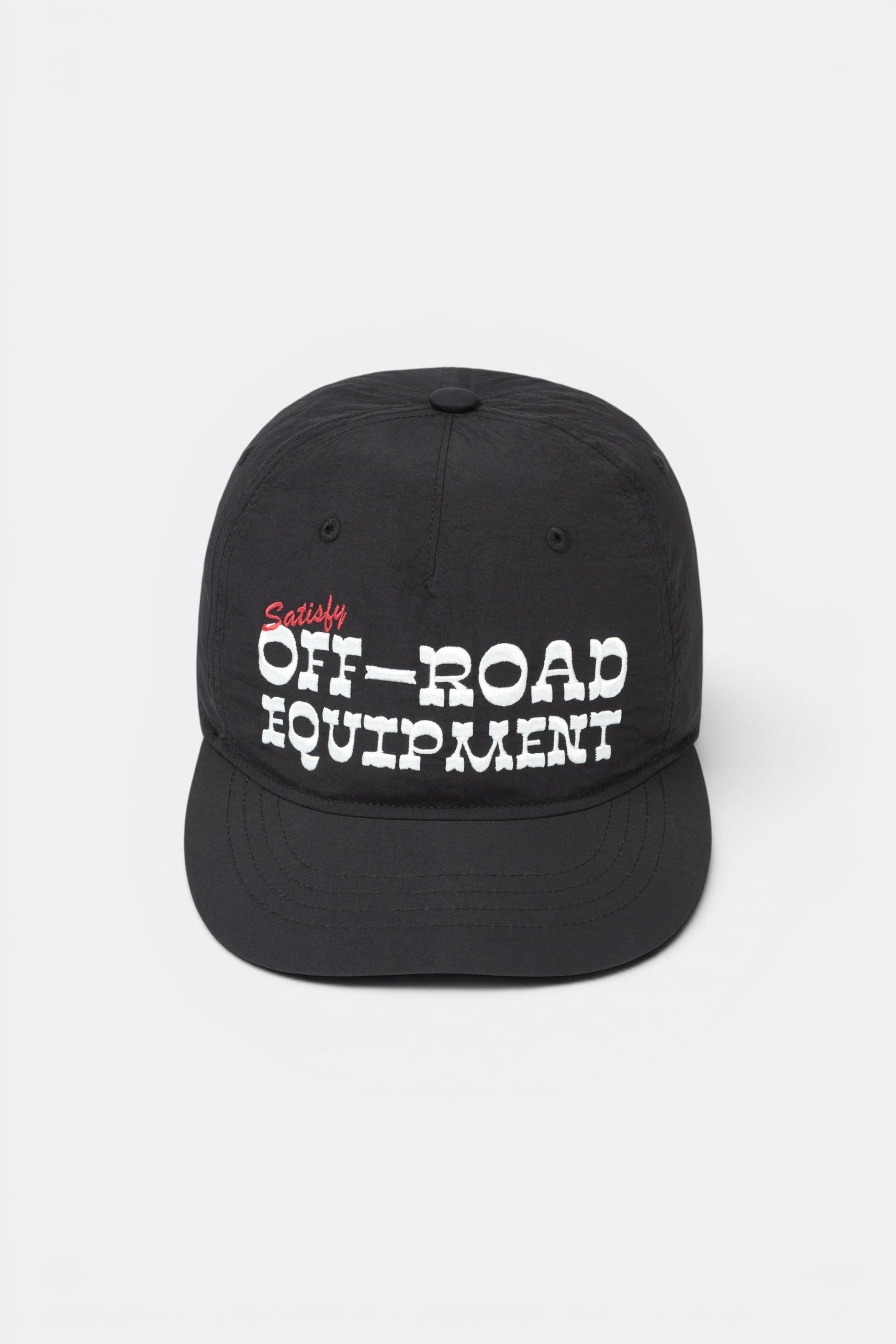 SATISFY FliteSilk™ 5-Panel Pinch Cap Black Off Road | Casquette Running Nylon | Edgar Bdx