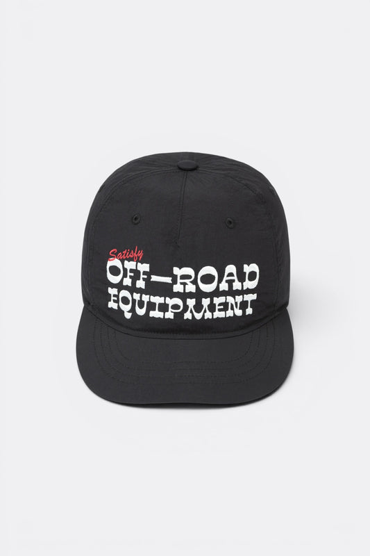 SATISFY FliteSilk™ 5-Panel Pinch Cap Black Off Road | Casquette Running Nylon | Edgar Bdx