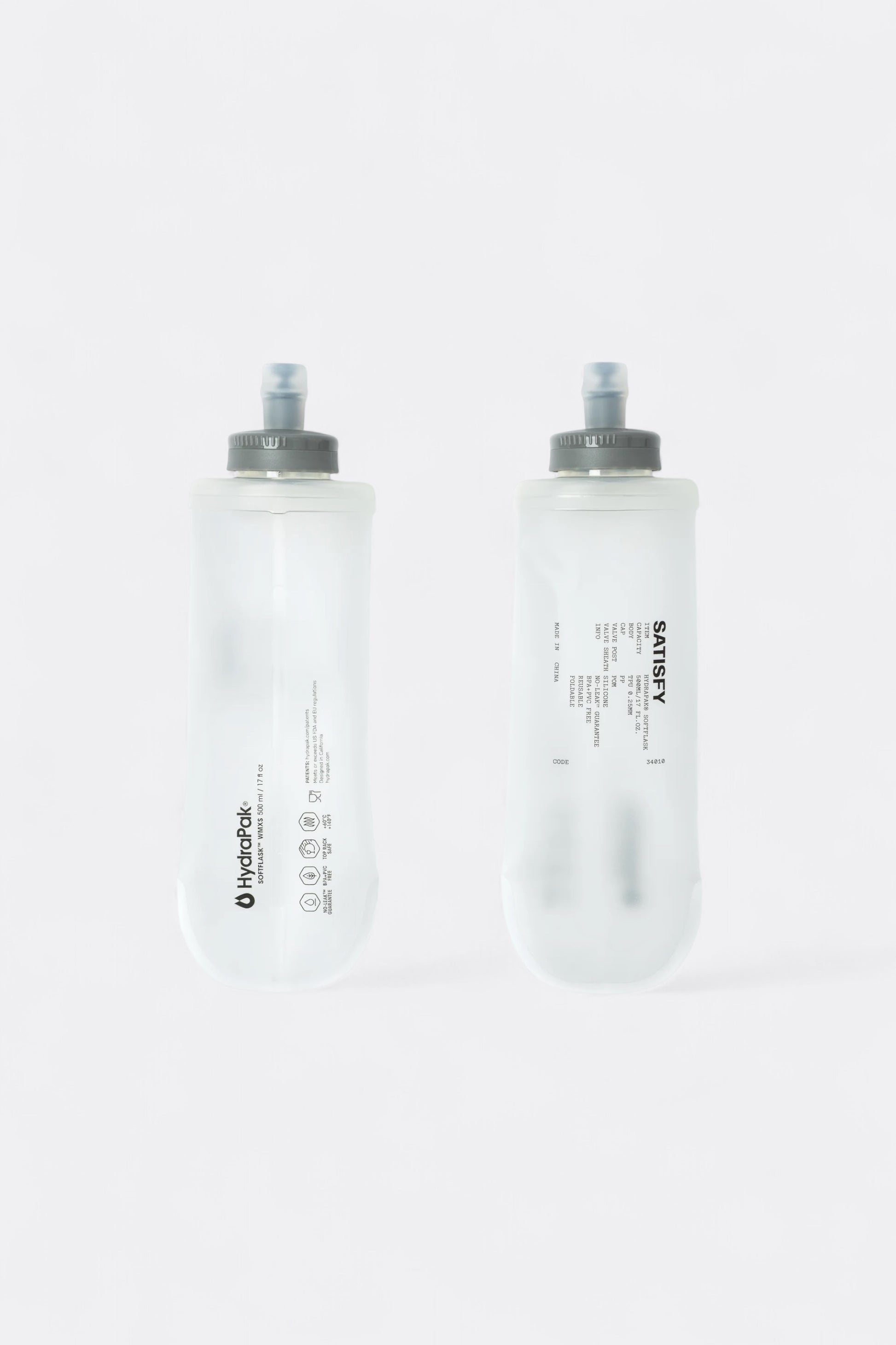 Satisfy - HydraPak® SoftFlask 2Pack 500ML (Transparent)