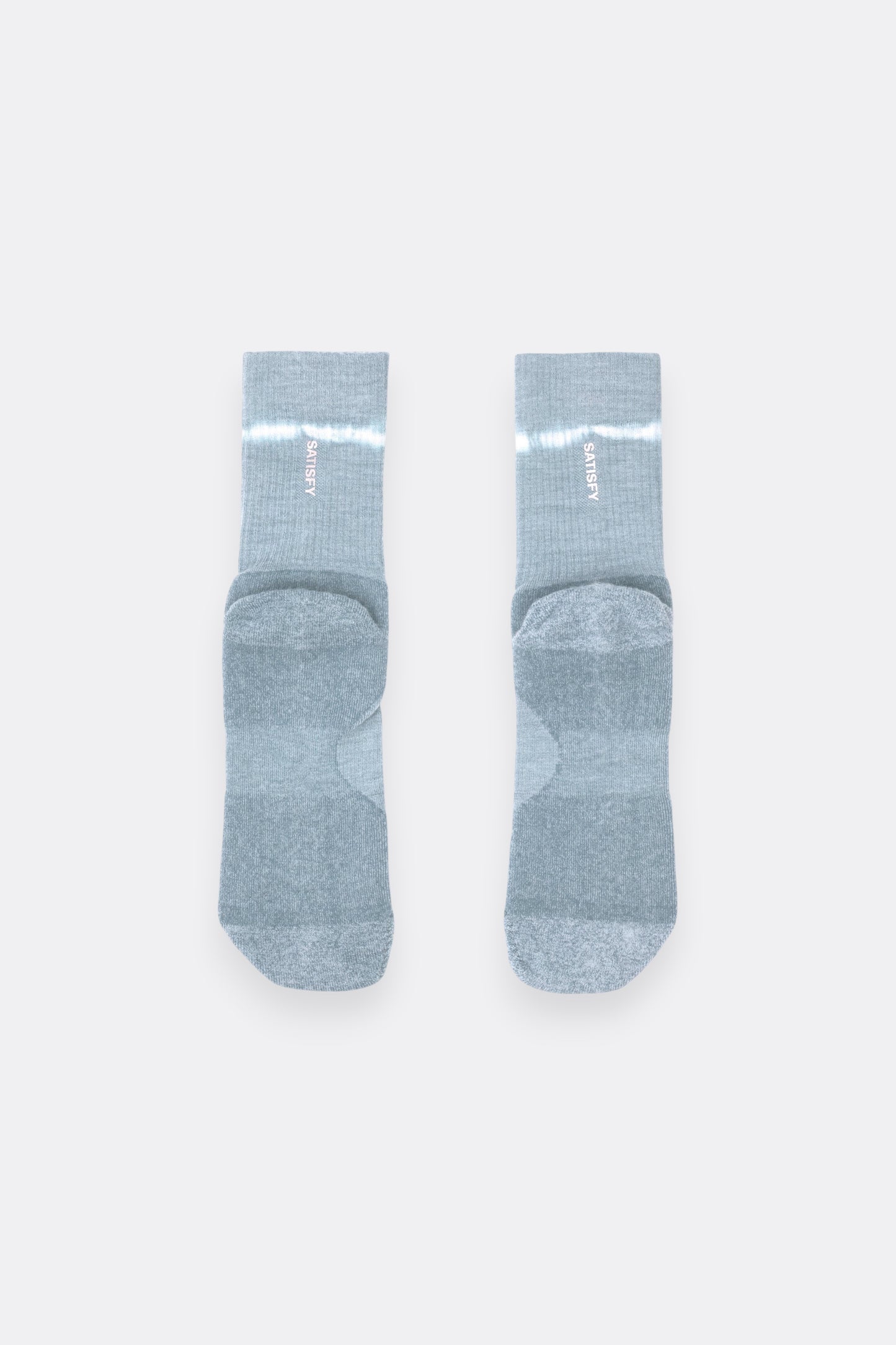 SATISFY Merino Nylon Tube Socks Dusty Blue Ink Tie-Dye | Chaussettes Running Laine