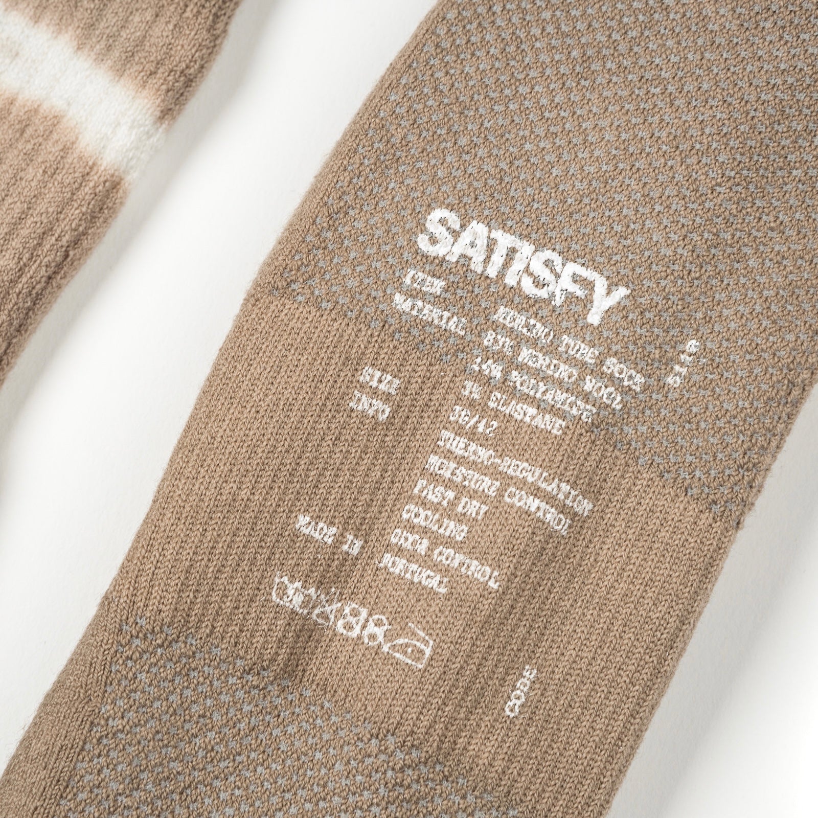 Satisfy - Merino Tube Socks (Greige Tie-Dye)