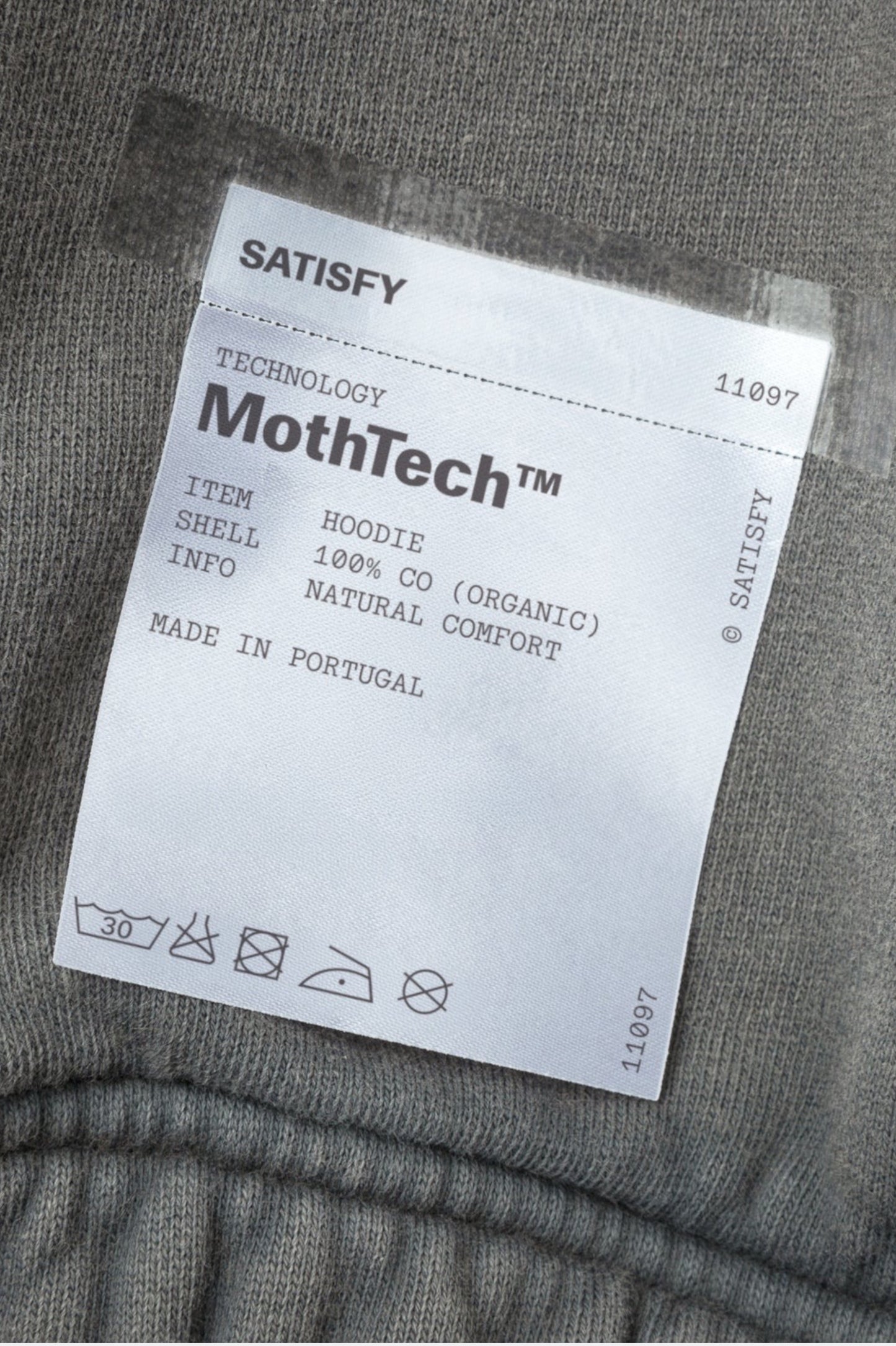 SATISFY MothTech™ Hoodie Faded Black | Hoodie Coton Bio French Terry | Edgar Bdx