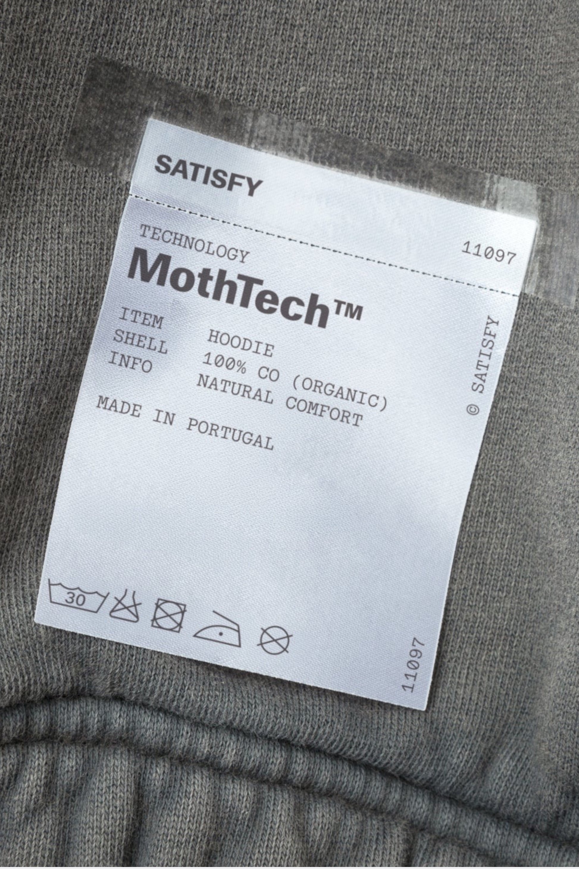 SATISFY MothTech™ Hoodie Faded Black | Hoodie Coton Bio French Terry | Edgar Bdx
