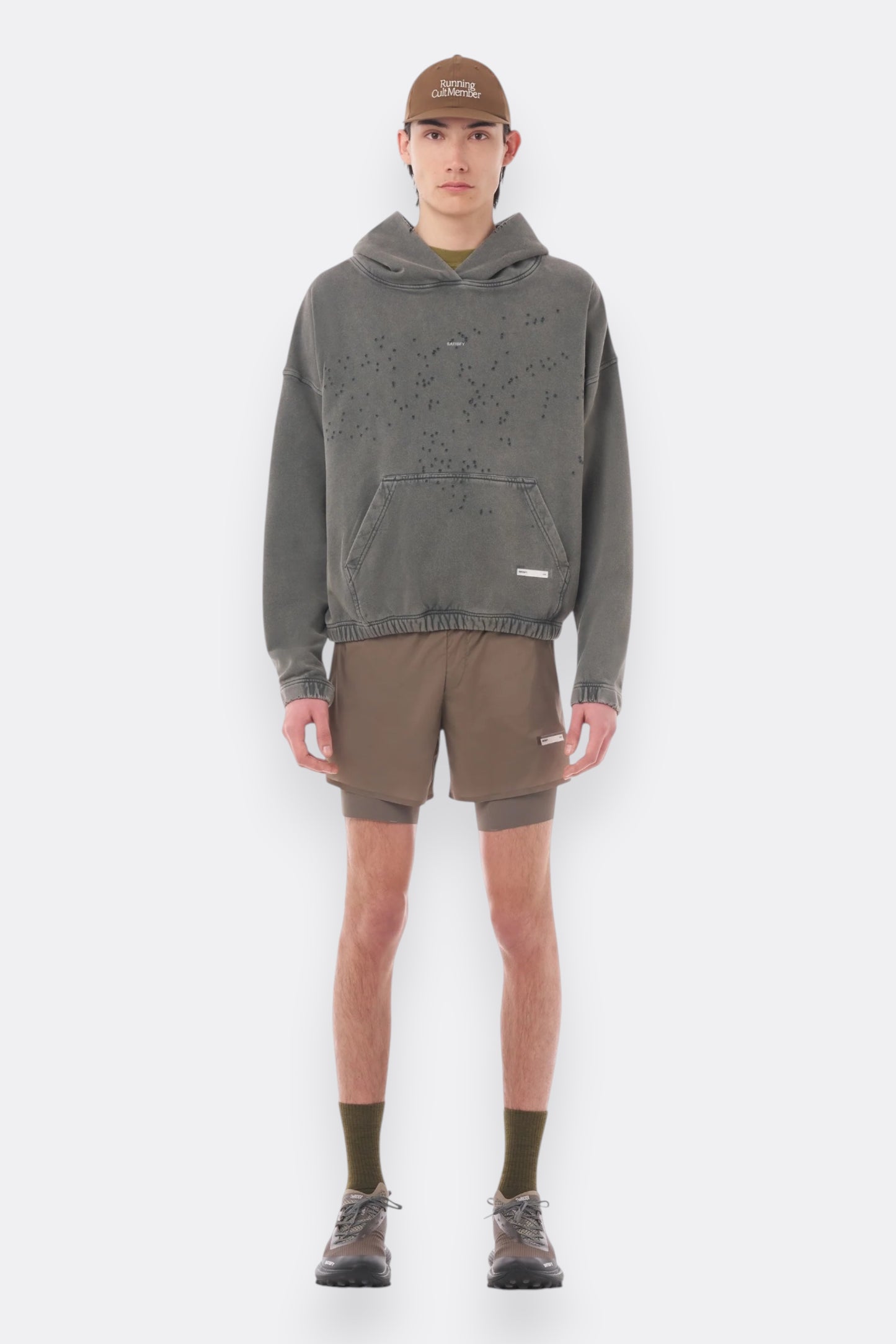 SATISFY MothTech™ Hoodie Faded Black | Hoodie Coton Bio French Terry | Edgar Bdx