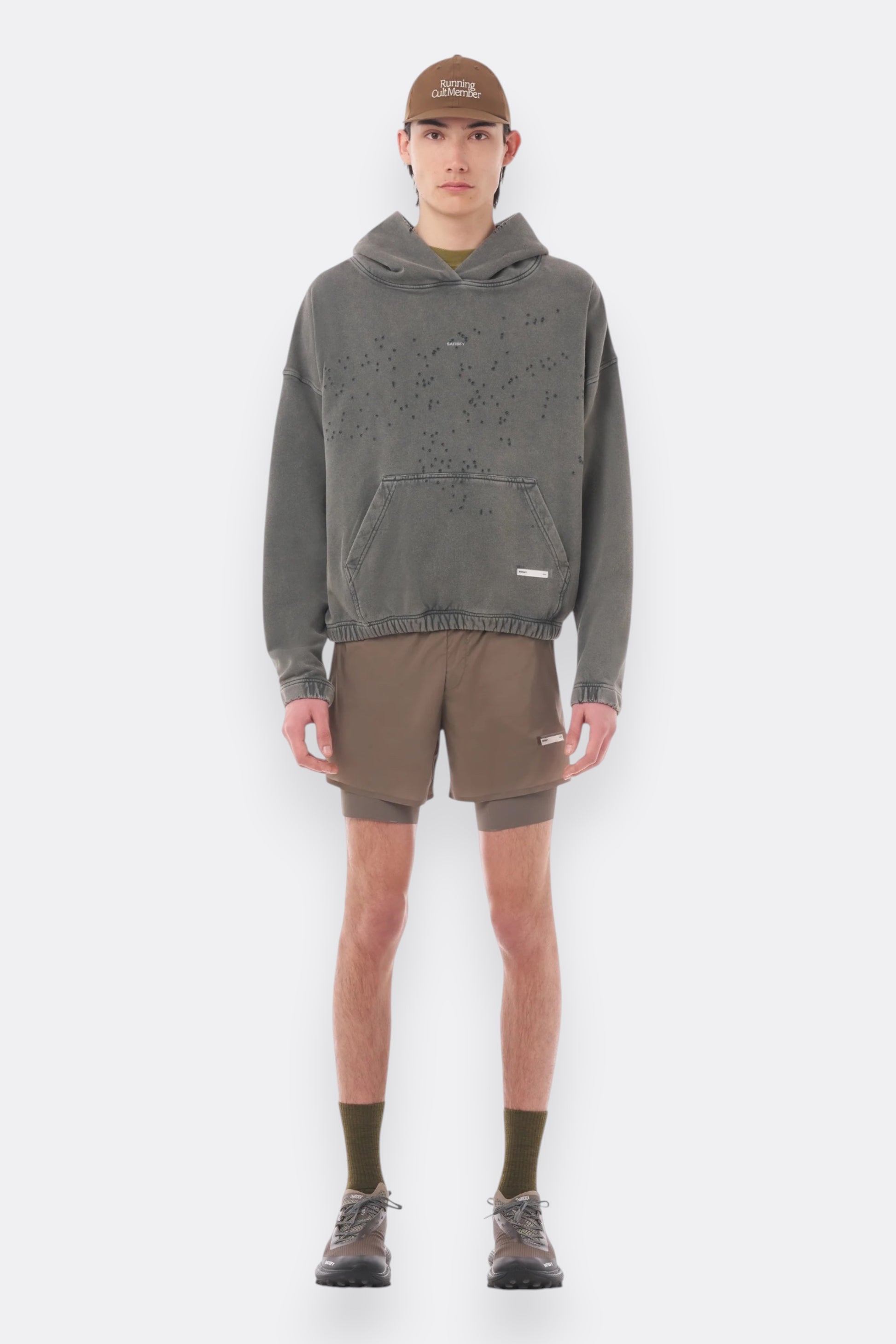 SATISFY MothTech™ Hoodie Faded Black | Hoodie Coton Bio French Terry | Edgar Bdx