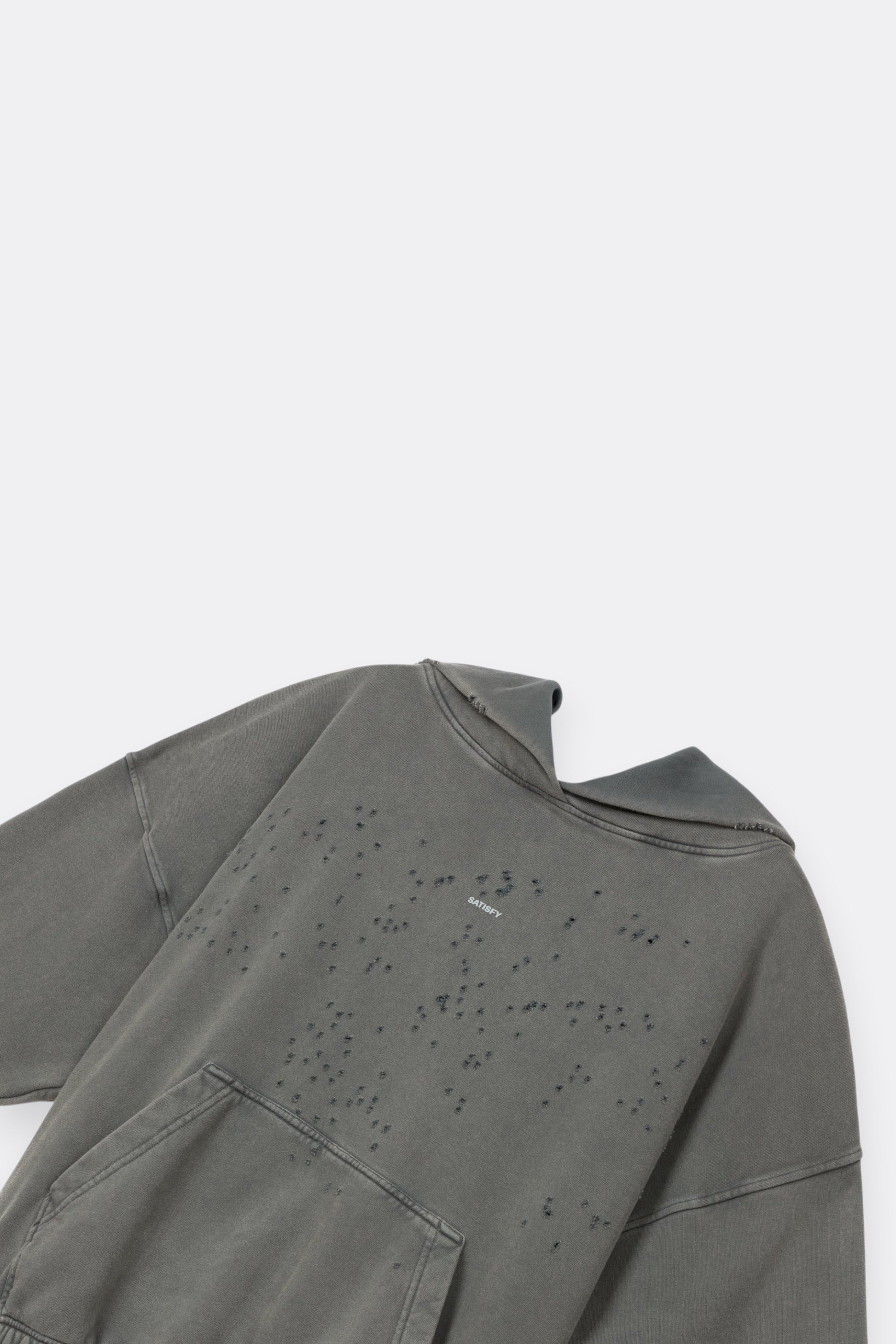 SATISFY MothTech™ Hoodie Faded Black | Hoodie Coton Bio French Terry | Edgar Bdx