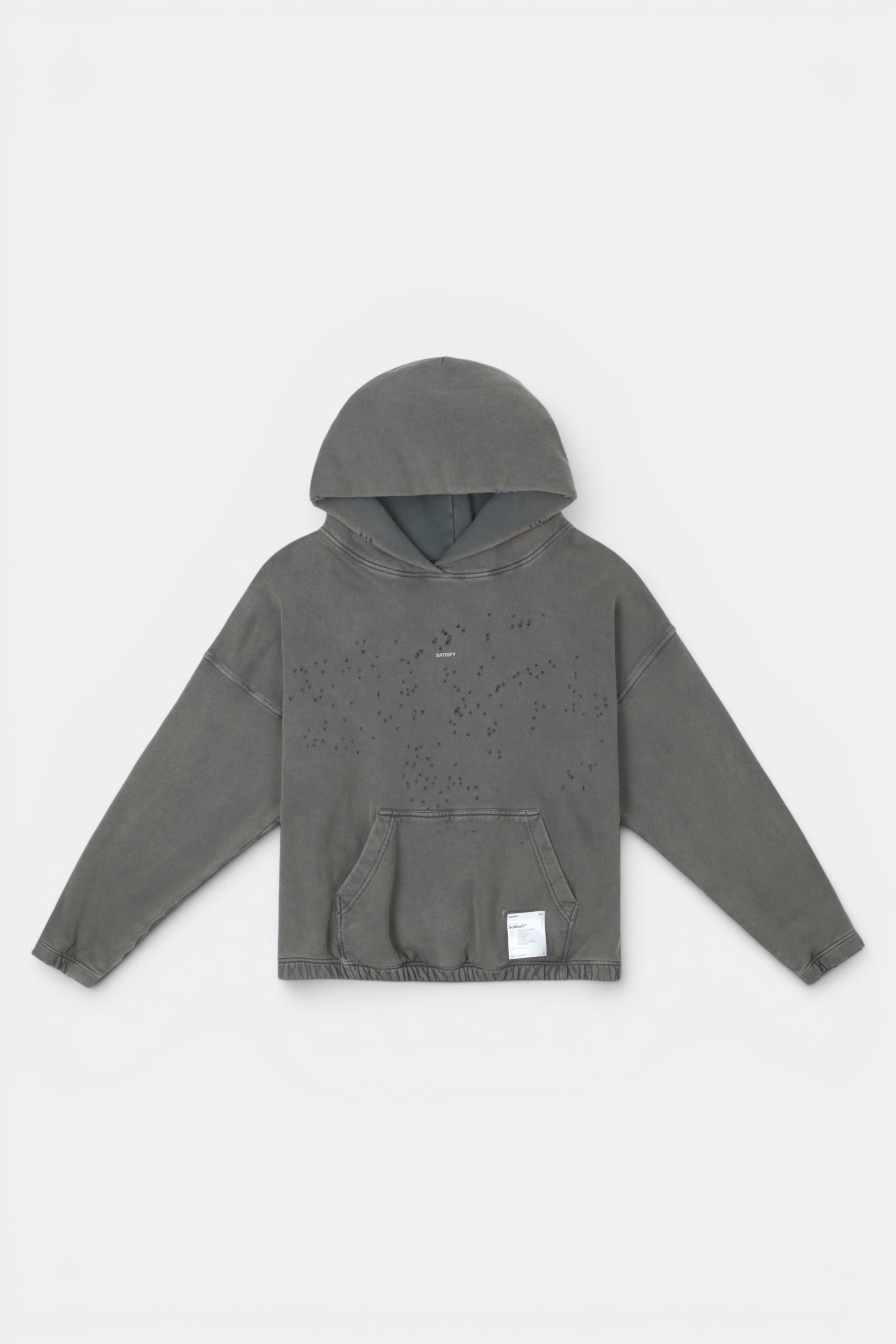 SATISFY MothTech™ Hoodie Faded Black | Hoodie Coton Bio French Terry | Edgar Bdx