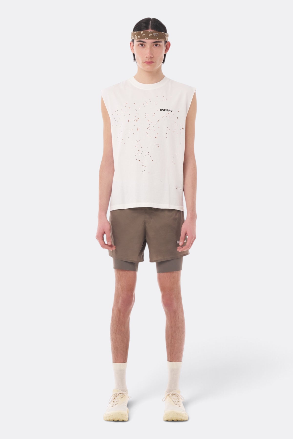 SATISFY MothTech Muscle Tee Aged Ecru | Edgar Bdx