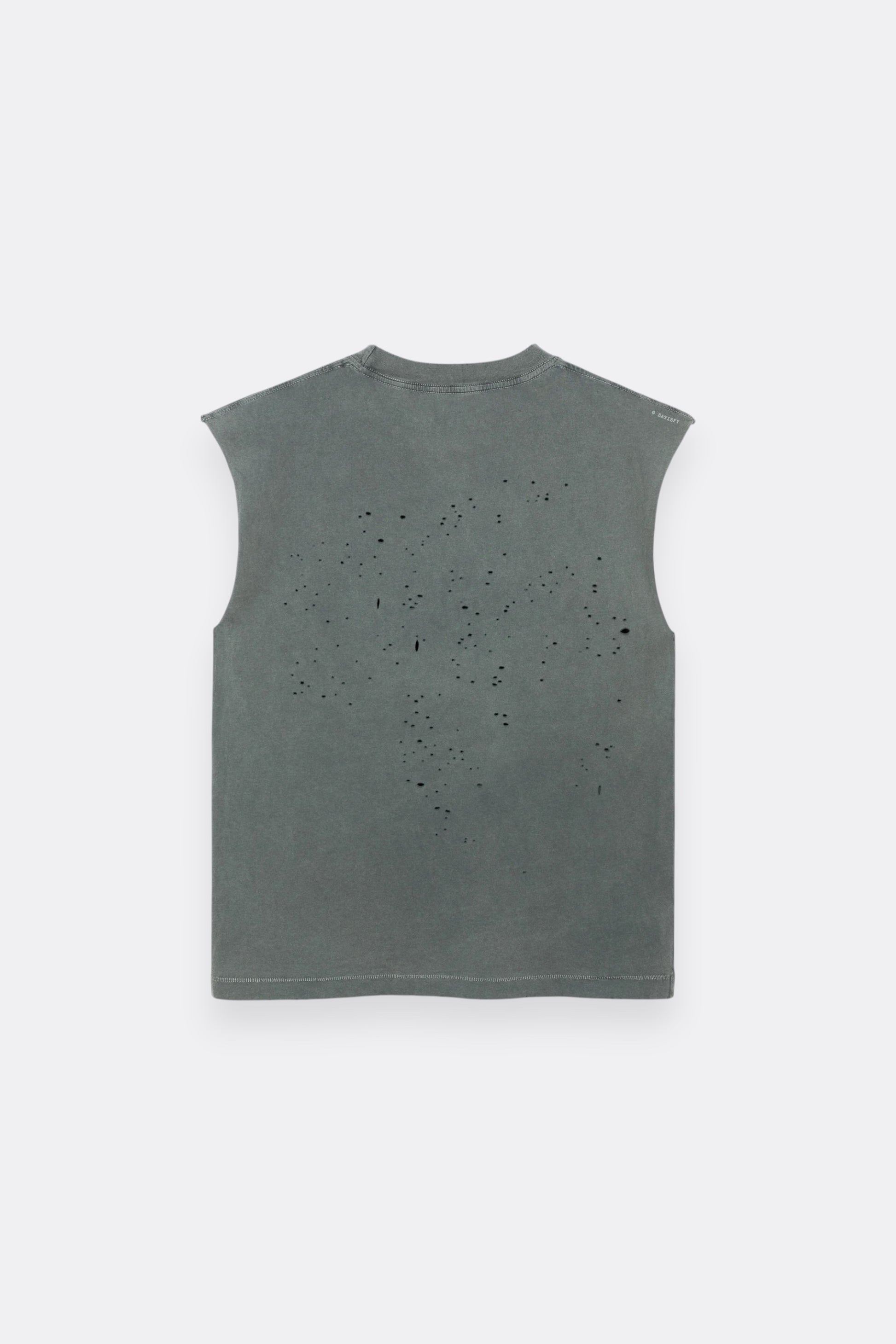 SATISFY MothTech™ Muscle Tee Faded Black | Debardeur Running Coton Bio | Edgar Bdx